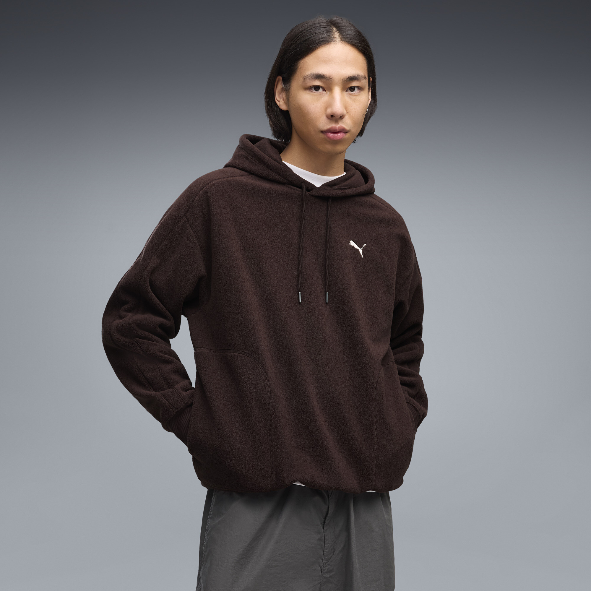 PUMA Hoodie d’hiver décontracté à zip Essentials Elevated Homme Vêtements