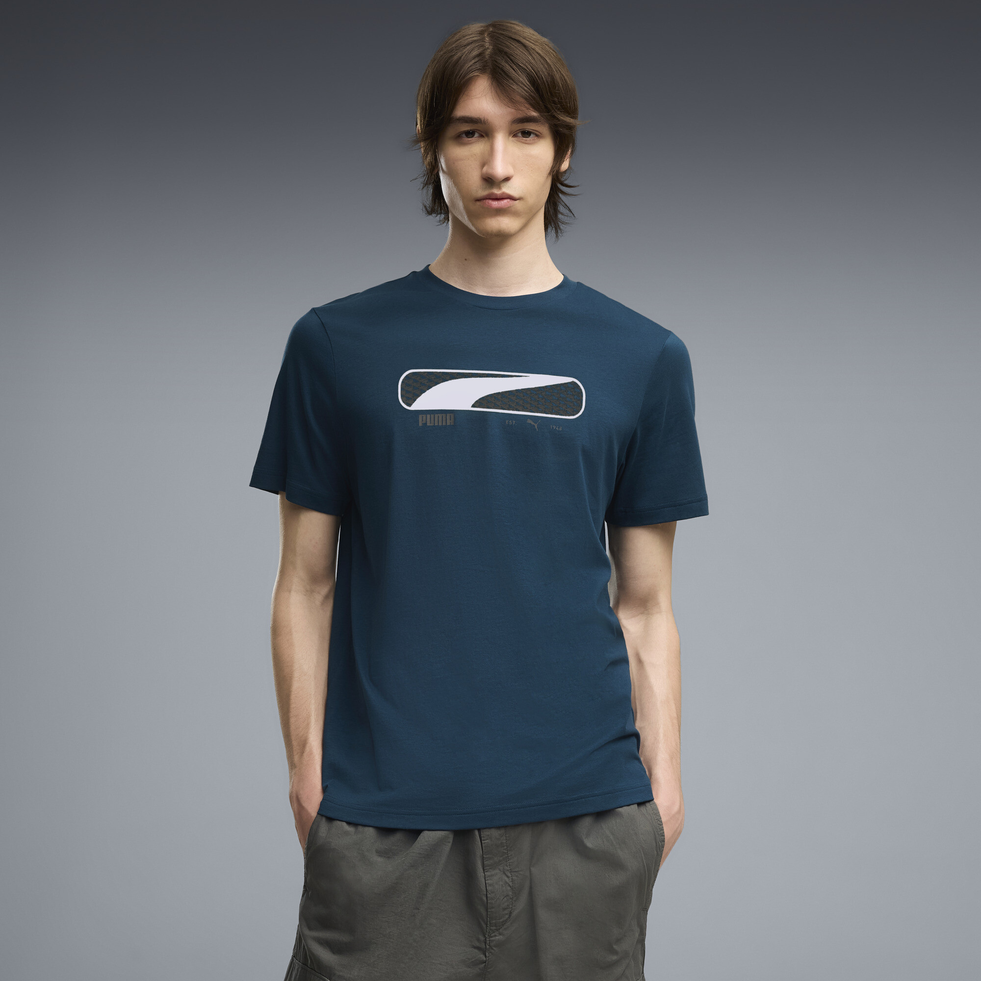 PUMA Sport Logo Play T-Shirt Herren, Accessoires, Blau, XXL