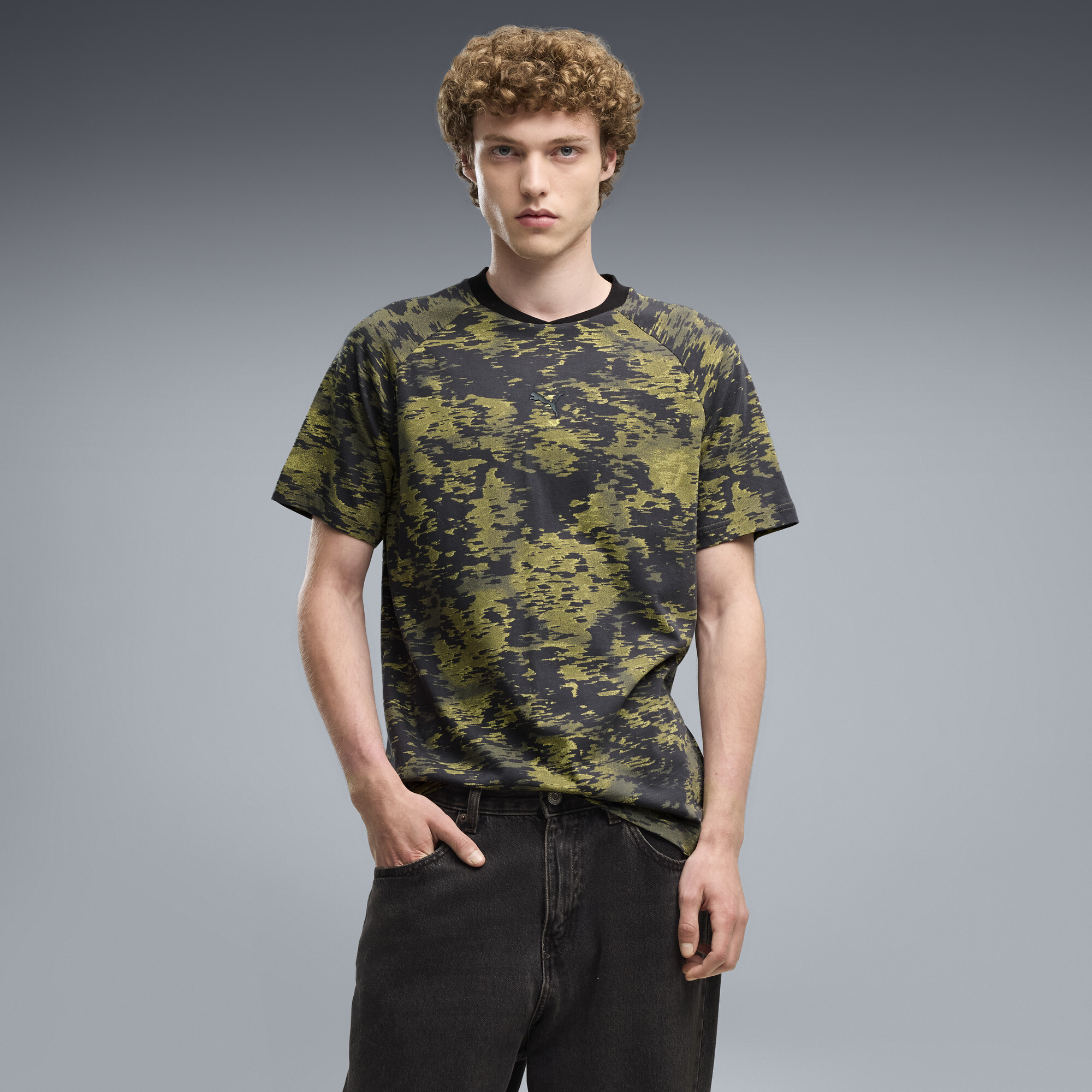 Męska koszulka PUMA Sport Camo, Odzież, Brązowy, XXL