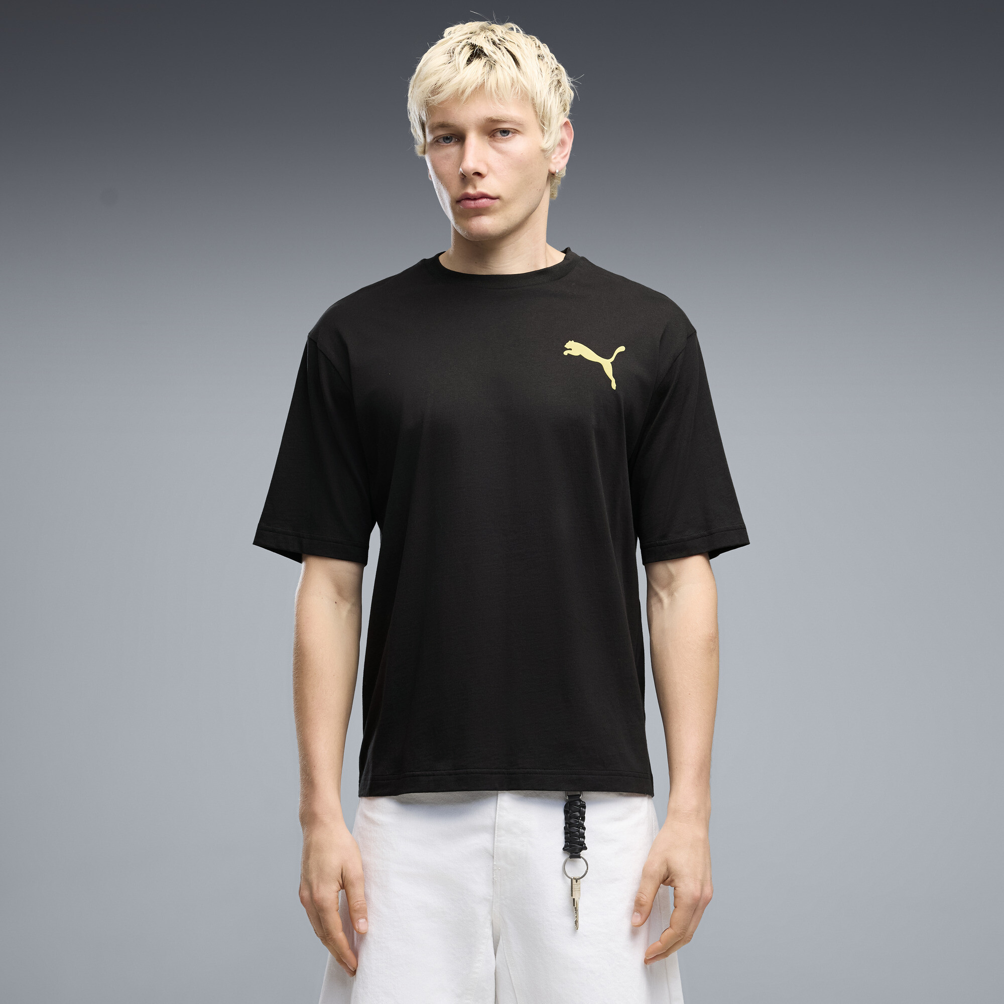 PUMA Graphics Boxy Utility T-Shirt Herren, Kleidung, Schwarz, S
