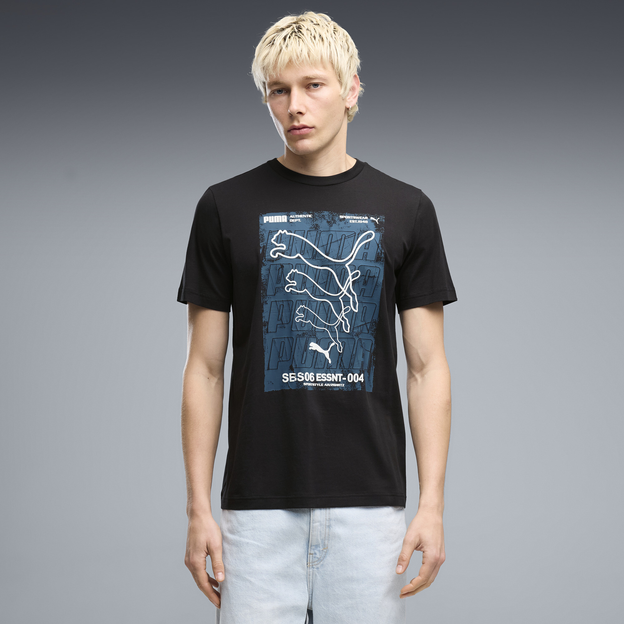 PUMA Graphics Box T-Shirt Herren, Accessoires, Schwarz, S