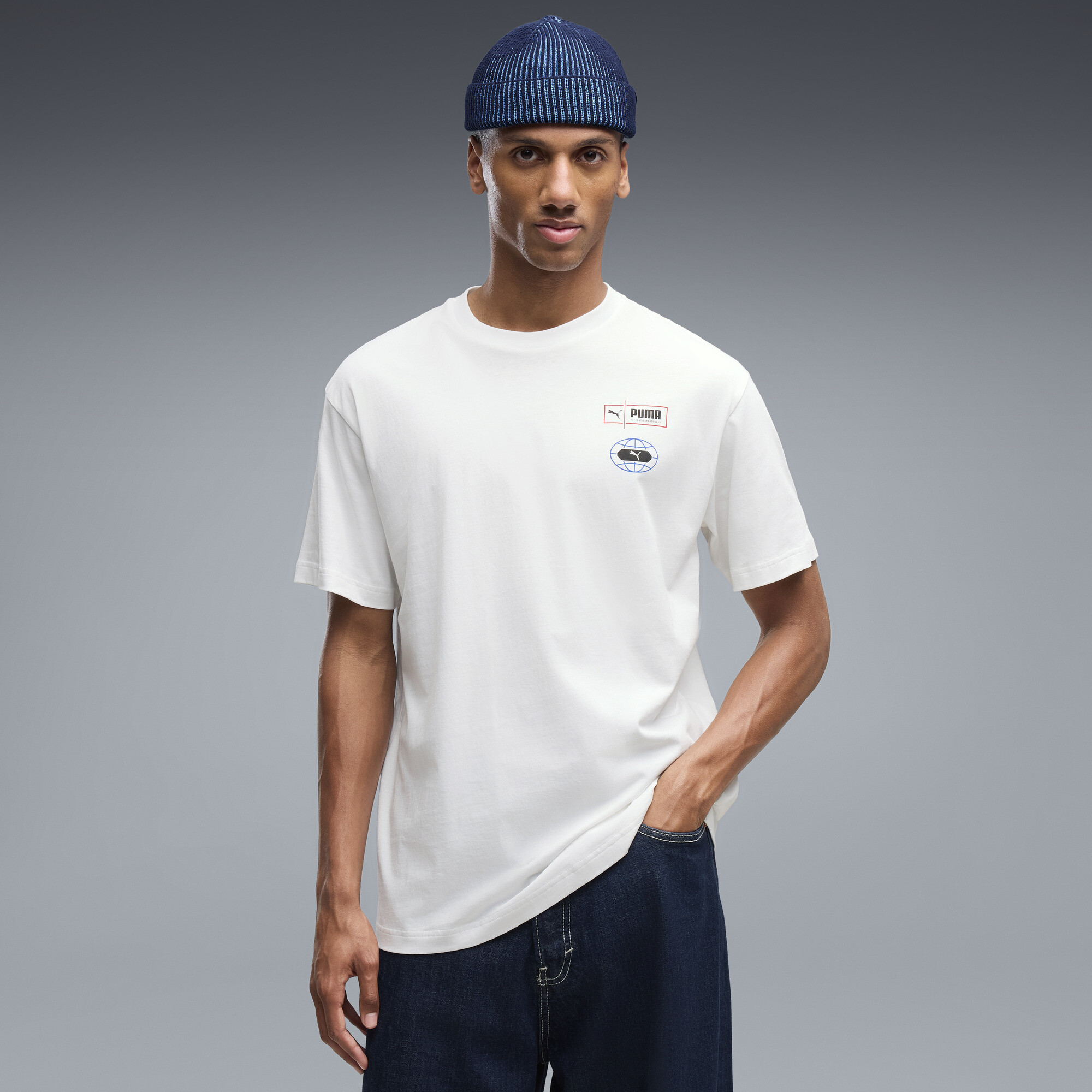 PUMA T-shirt dcontract imprims Homme Vtements Blanc XL 25$