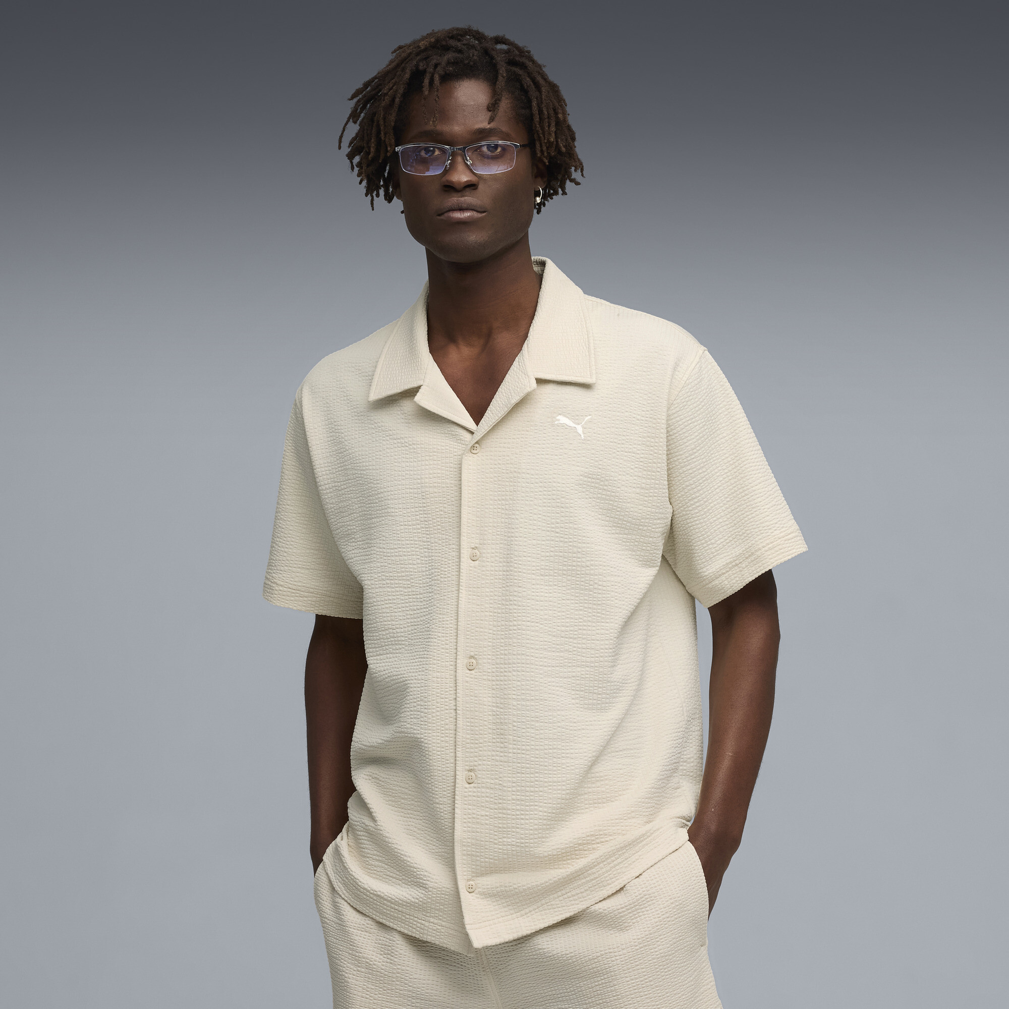 【正規品】Puma ラツィオ Baggio 4 XL シャツ Рубашка Essentials Elevated Shirt Men | Цвет: Белый | Alpine Snow