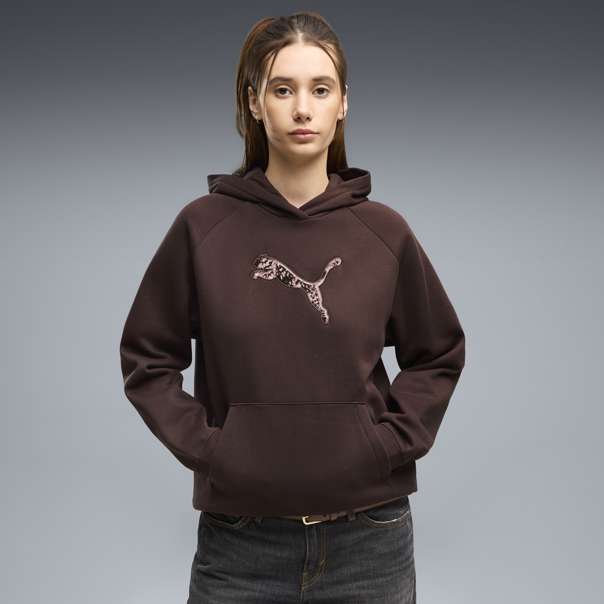 PUMA Hoodie sequins Essentials Femme Vtements Marron XL 55 €