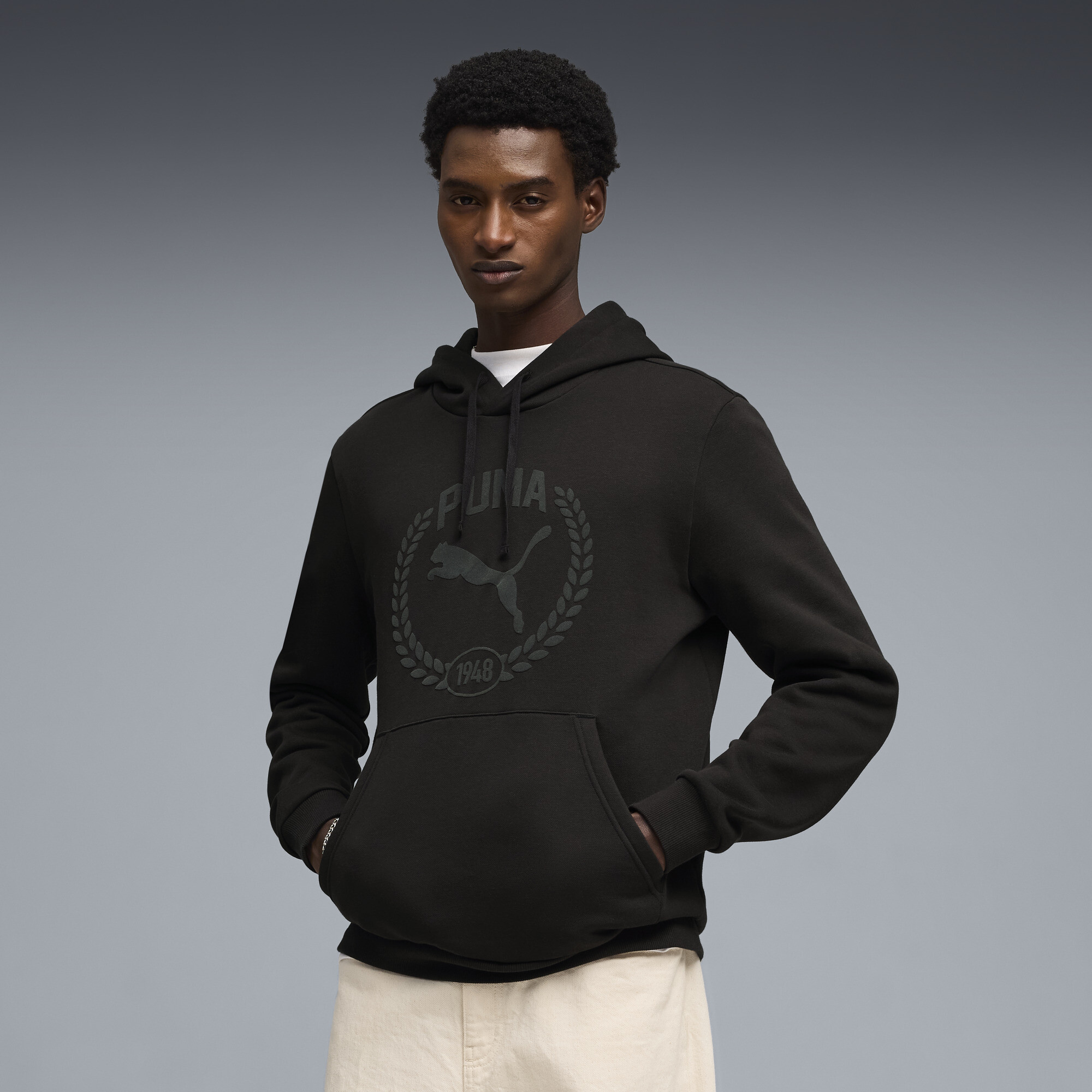 PUMA Essentials Men's Tonal Hoodie in Black, Size L