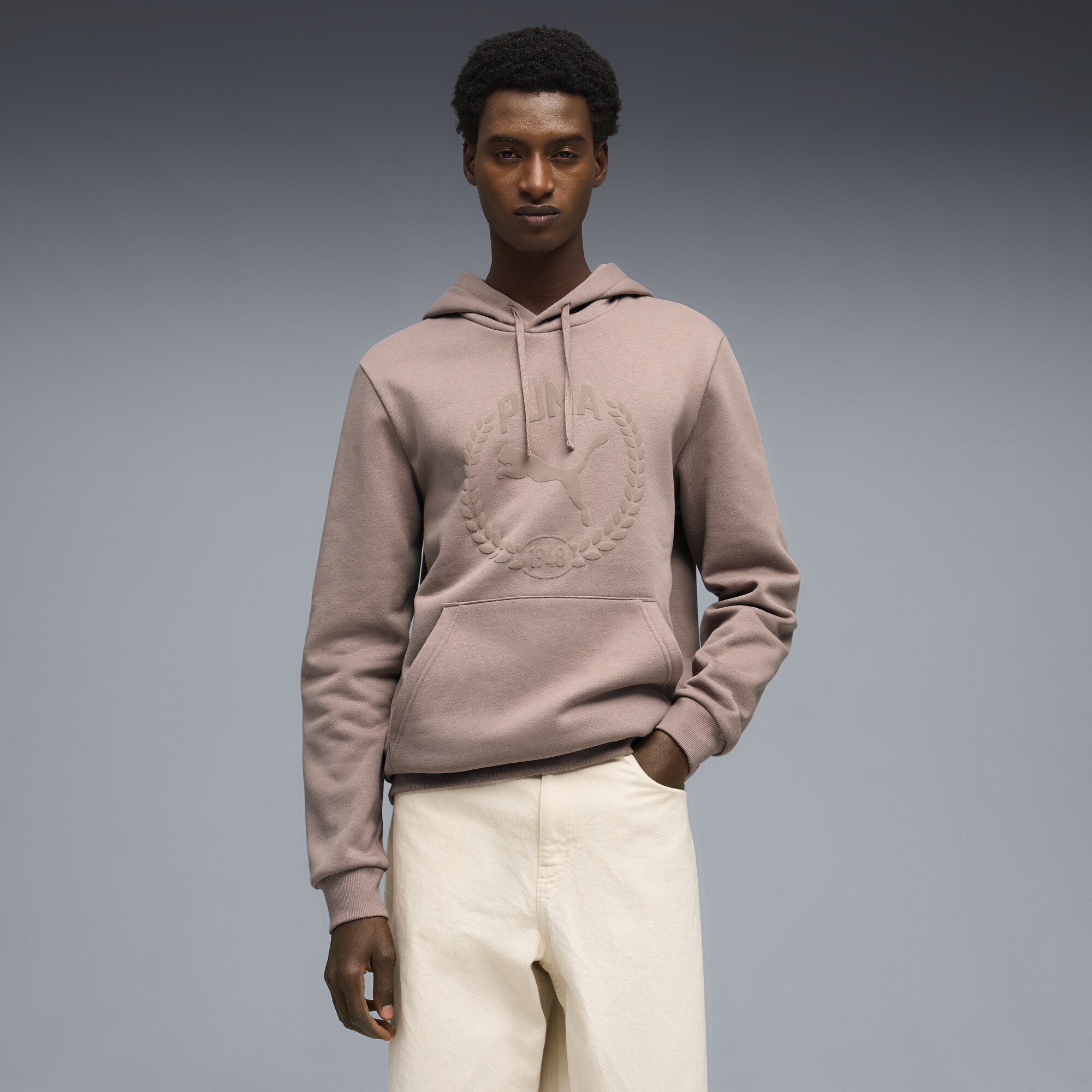 PUMA Essentials Men's Tonal Hoodie in Beige, Size XXL