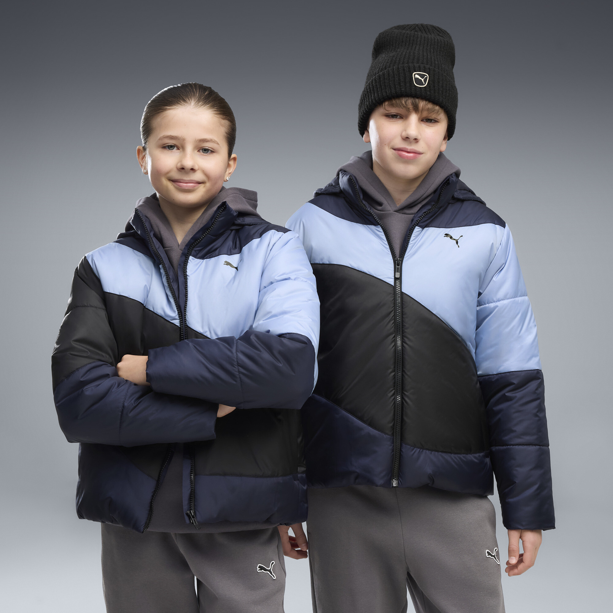 PUMA Quilted Relaxed gewatteerd jack, Blauw, Maat 5-6Y