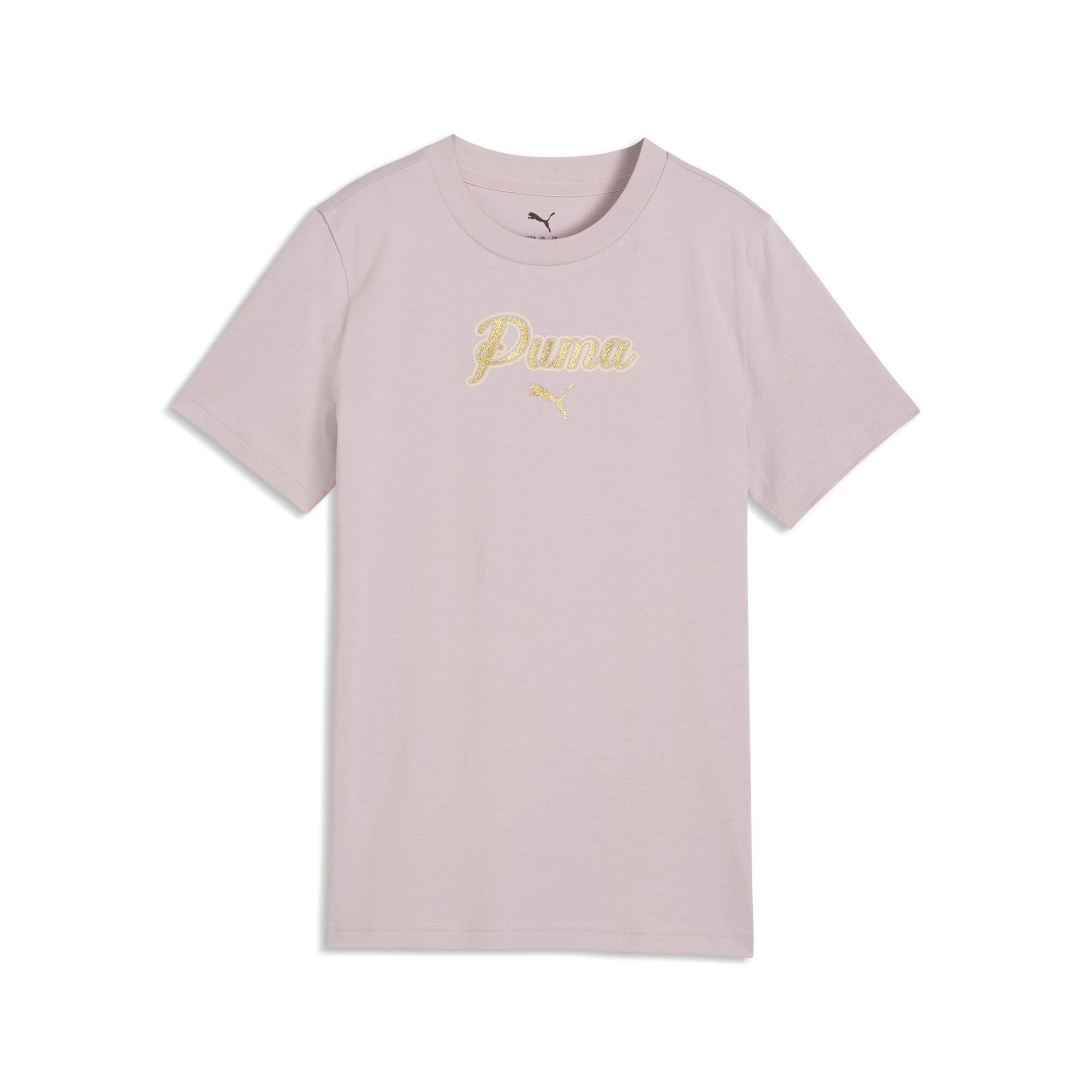 PUMA Essentials glitter-T-shirt met opschrift voor Dames, Roze, Maat 13-14Y