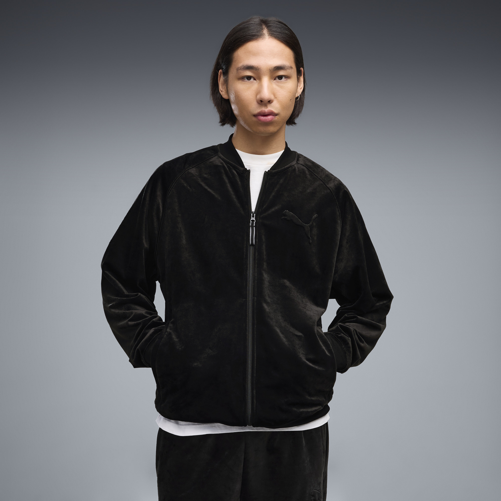 PUMA Veste de survêtement décontractée en velours Essentials Elevated Homme Vêtements - vue 3