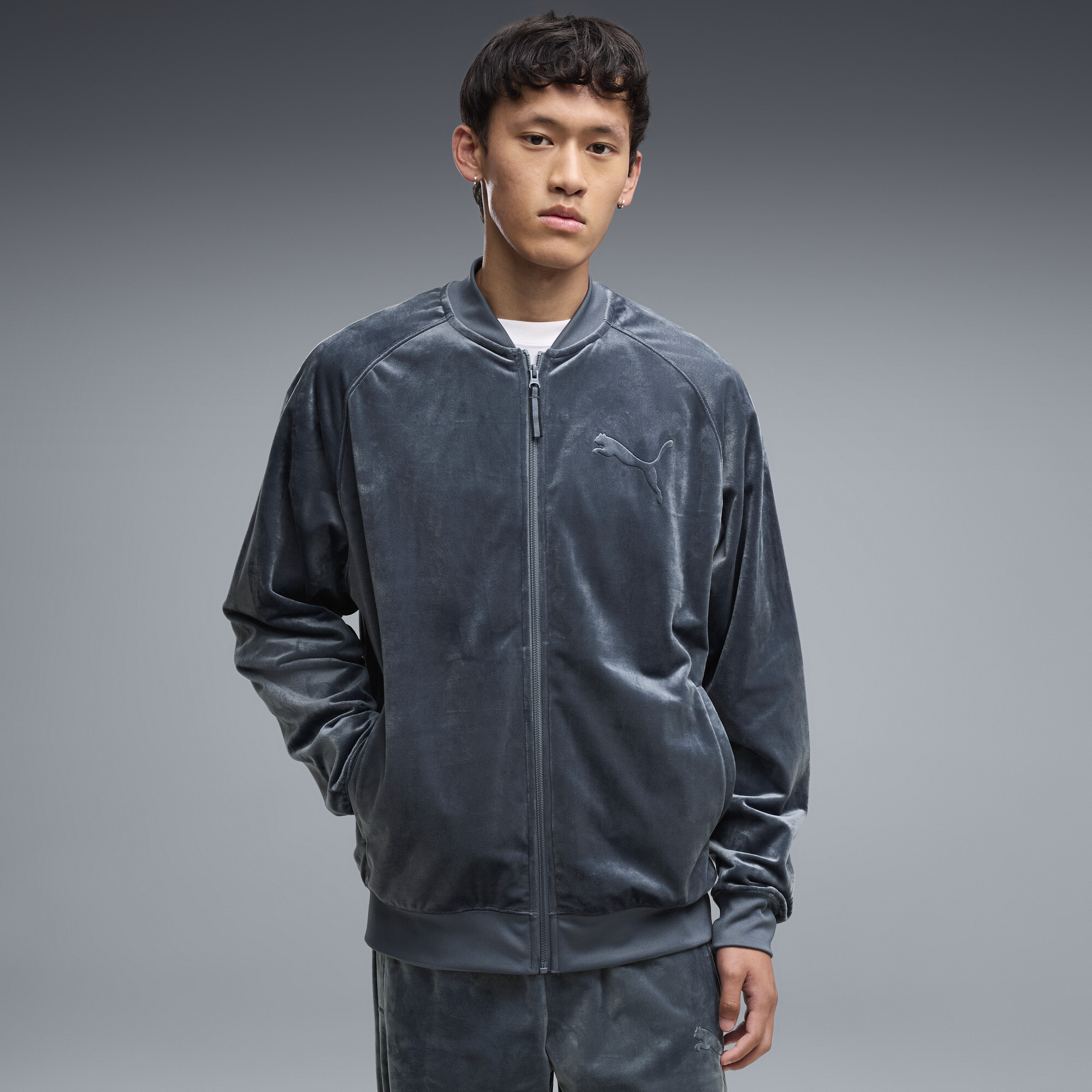 PUMA Veste de survêtement décontractée en velours Essentials Elevated Homme Vêtements - vue 2