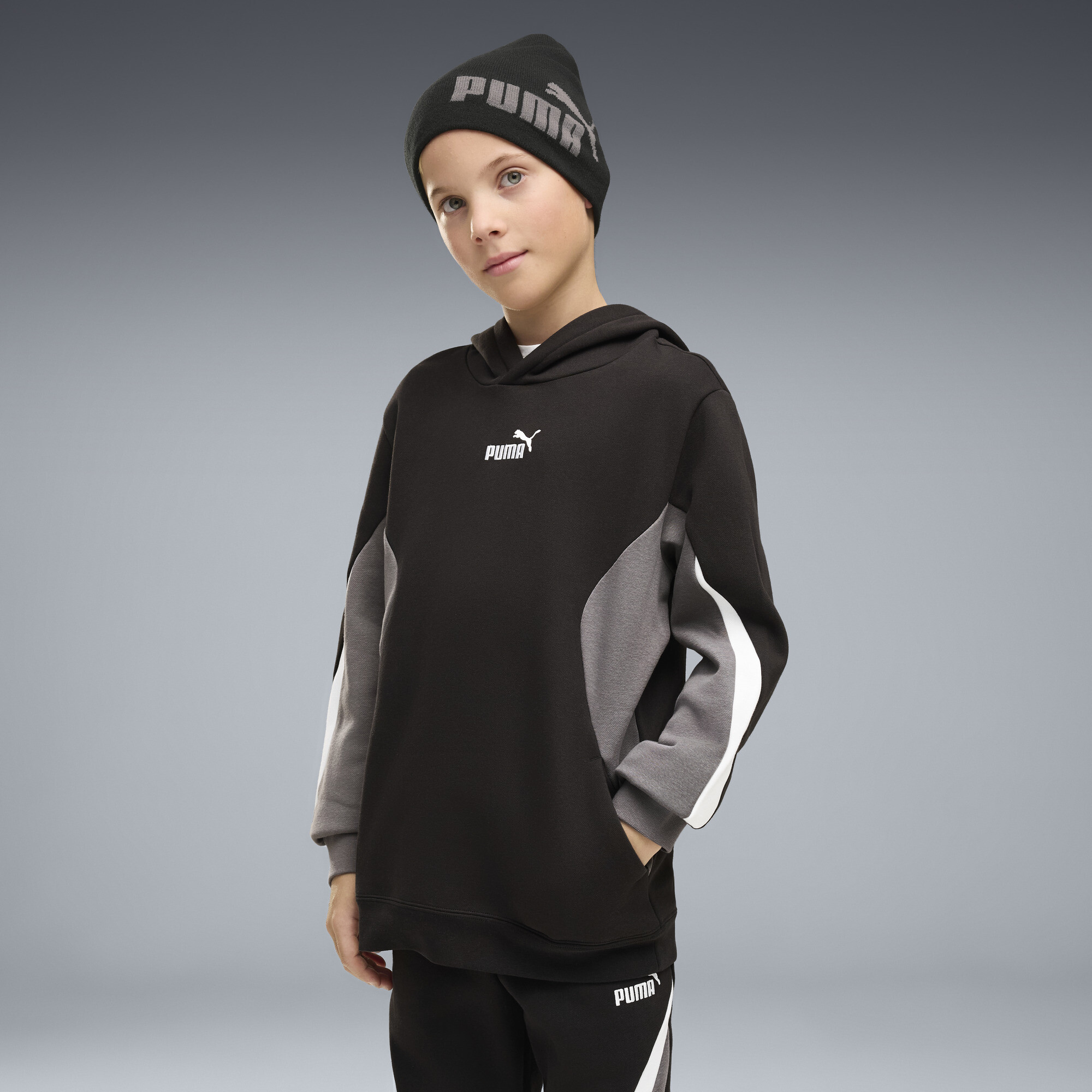 PUMA Hoodie colorblock Essentials Enfant et Adolescent Vtements Noir 7-8Y 50 €