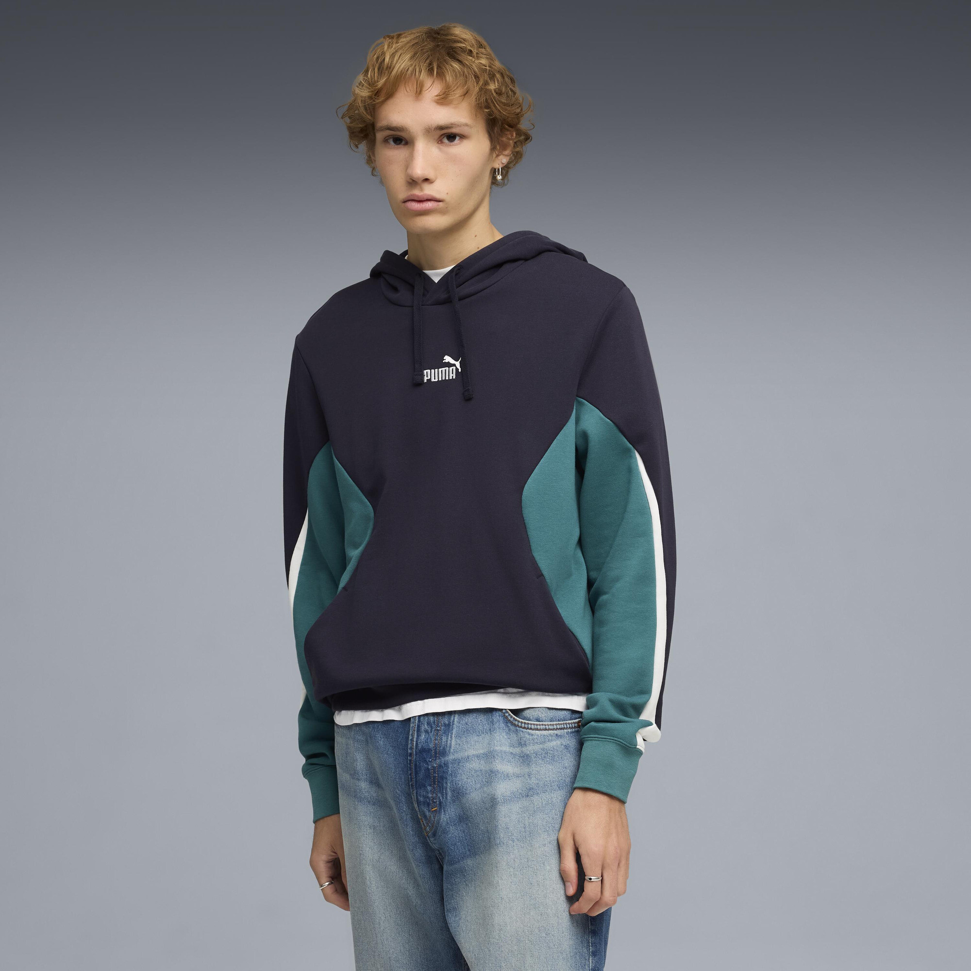 Polerón con capucha Essentials Block para hombre