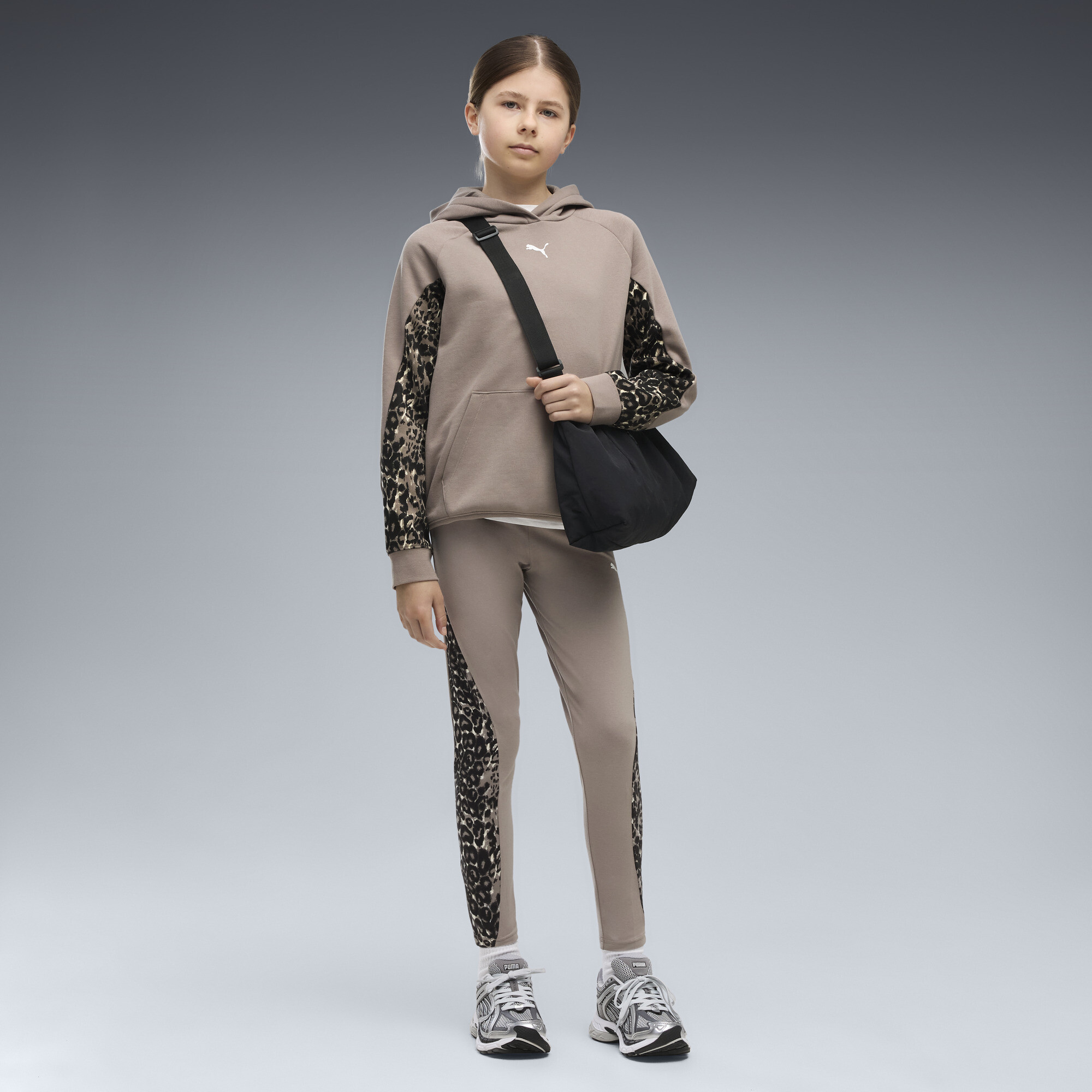 Młodzieżowe legginsy PUMA Sport Animal 7/8, Odzież, Beżowy, 13-14Y