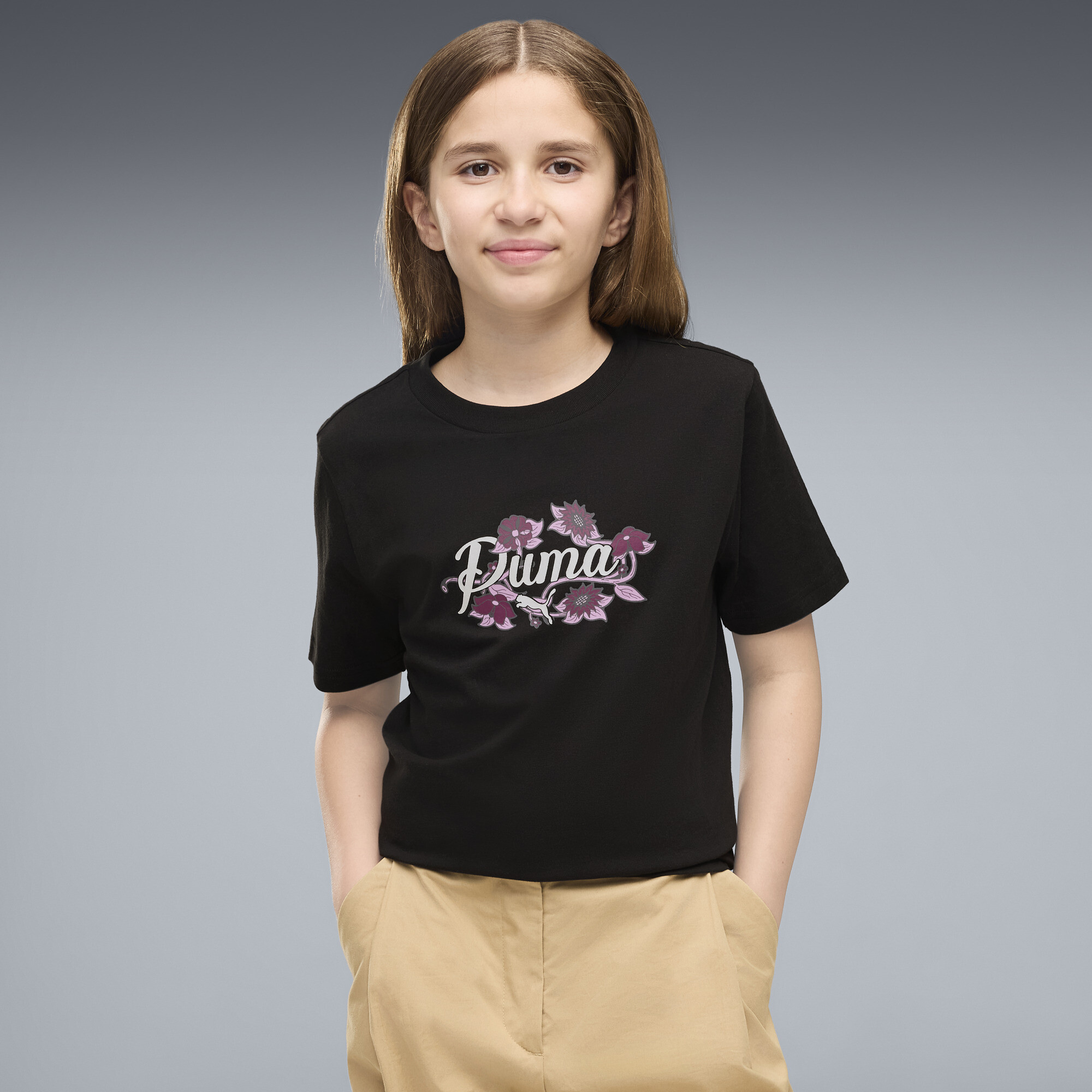 PUMA Młodzieżowa koszulka Essentials Nature 2.0 Graphic, Odzież, Czarny, 13-14Y