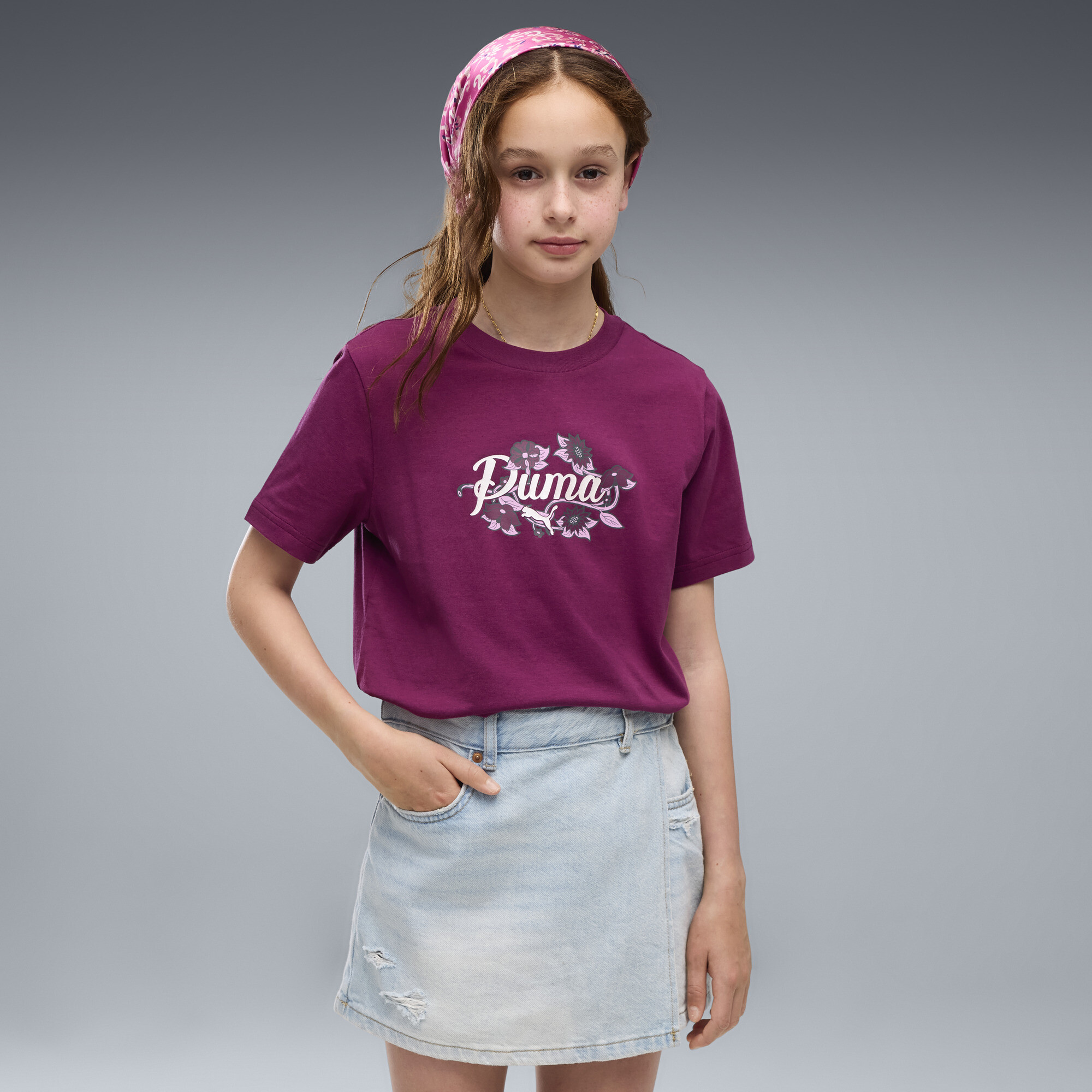 PUMA Młodzieżowa koszulka Essentials Nature 2.0 Graphic, Odzież, Różowy, 13-14Y