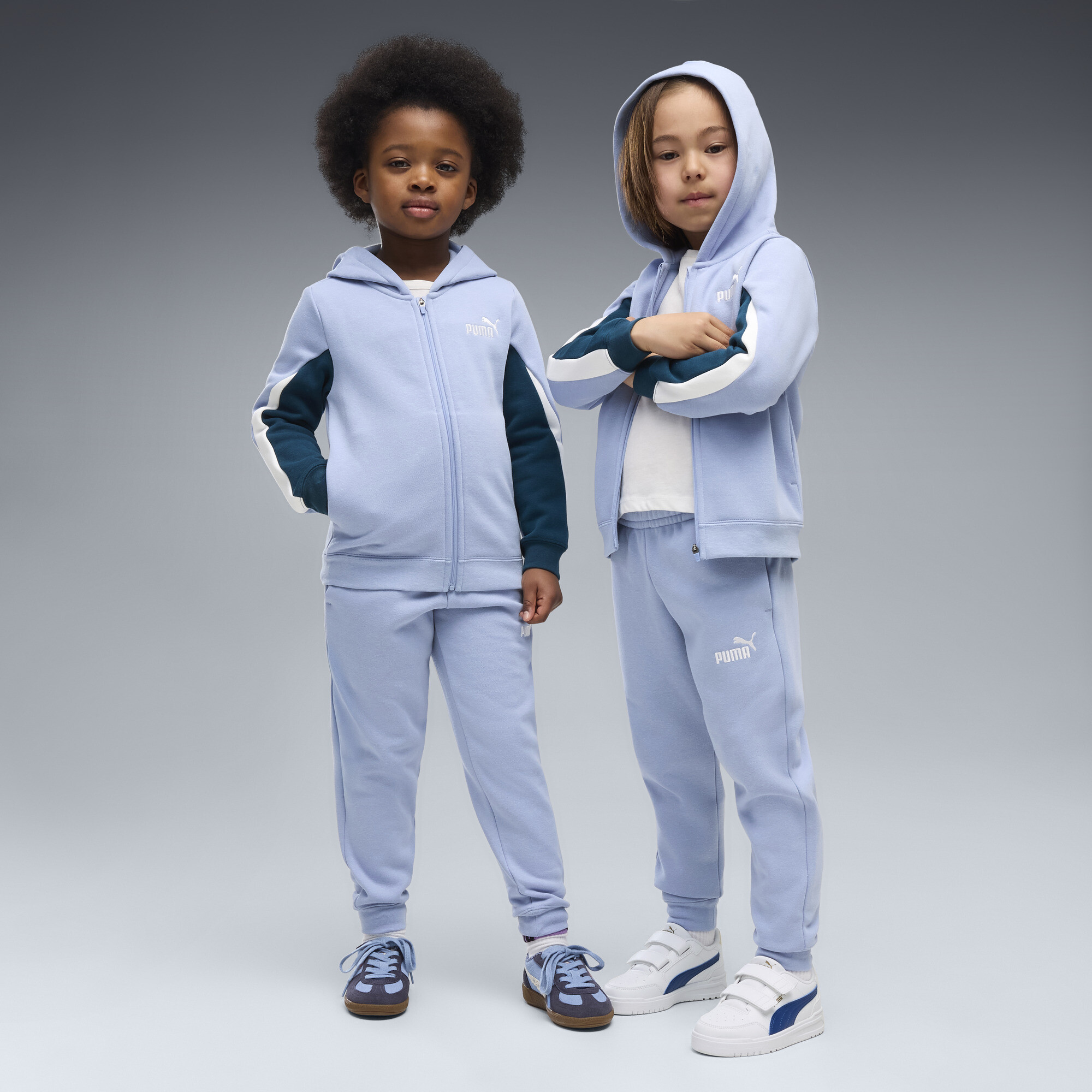 Essentials Colourblocked Hooded Full-Zip Tracksuit Kids