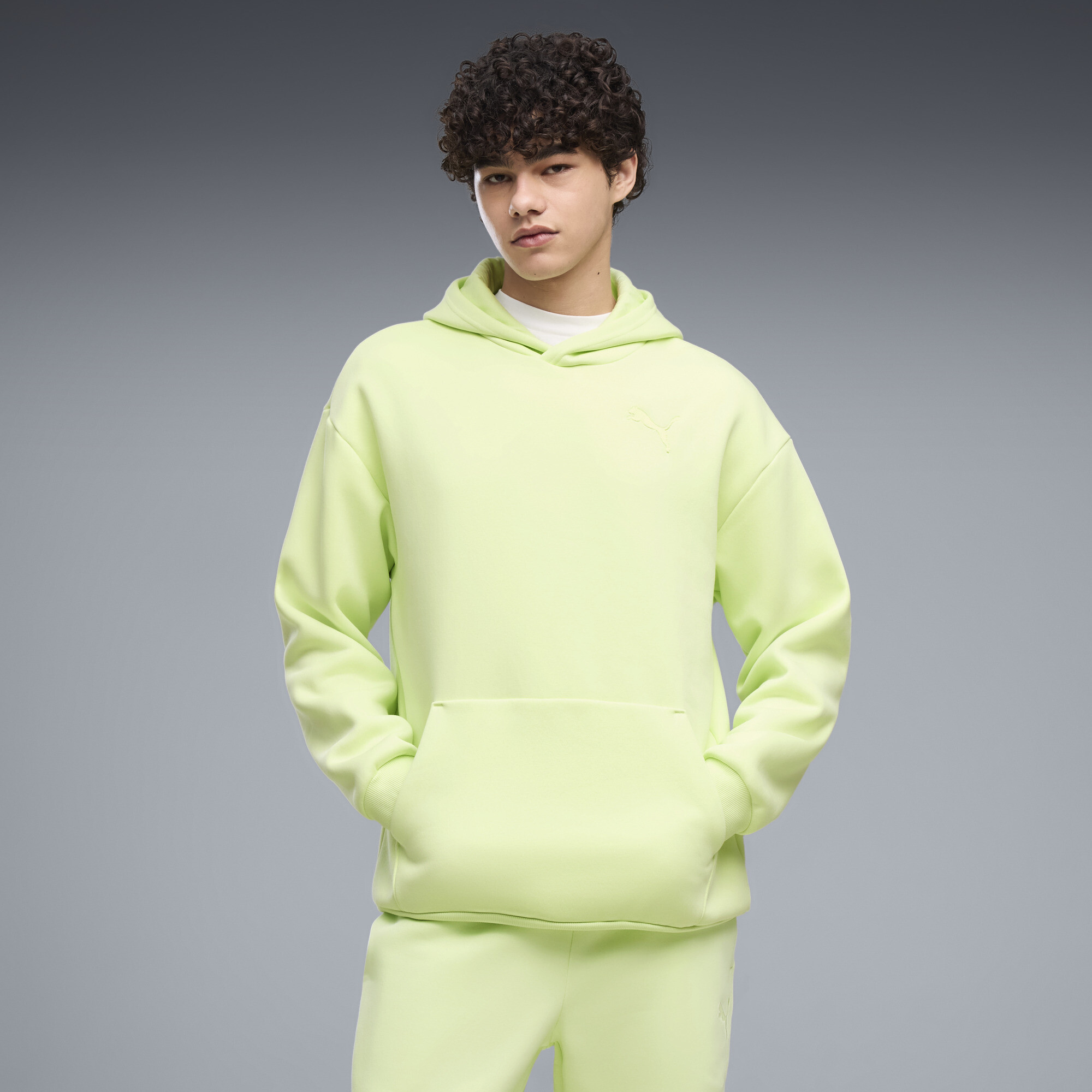 PUMA Elevated Essentials Men's Hoodie in Green, Size L