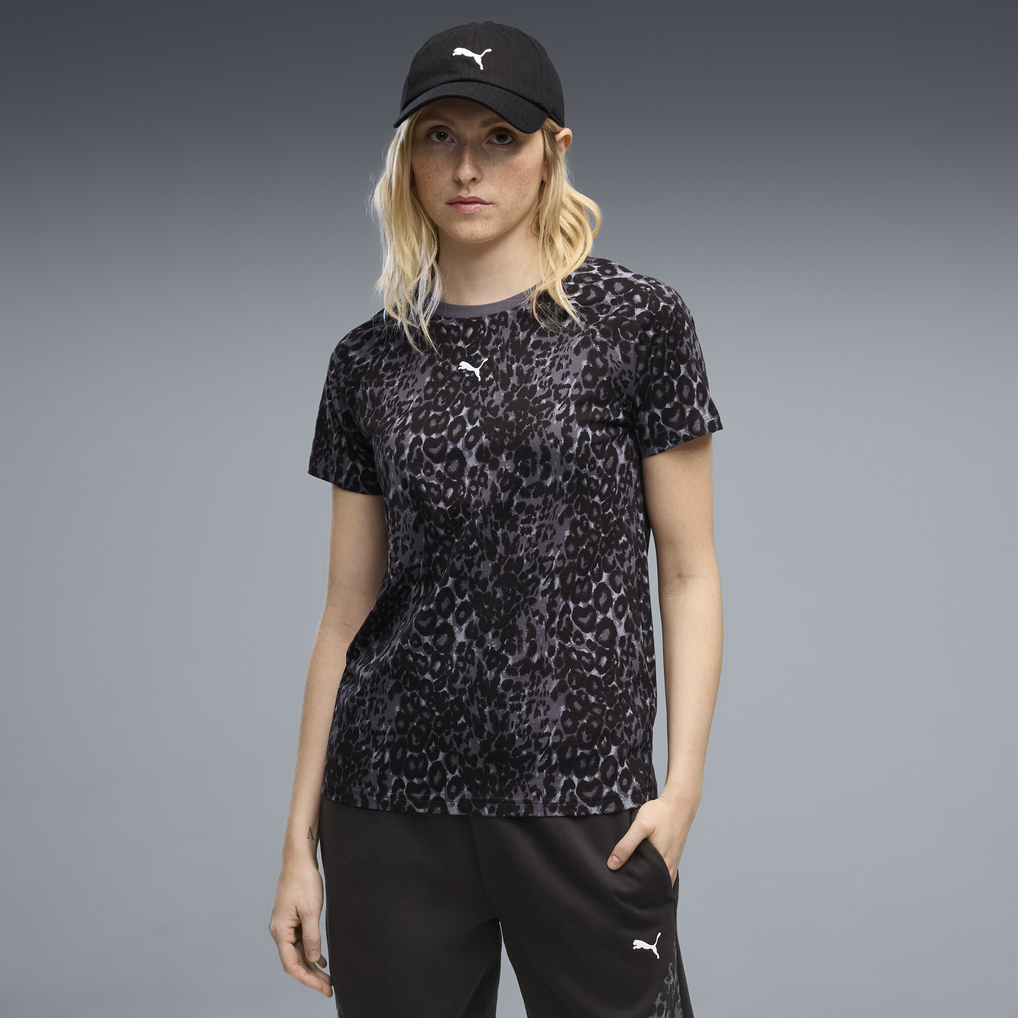 PUMA Graphics T-shirt met dierenprint voor Dames, Maat XL