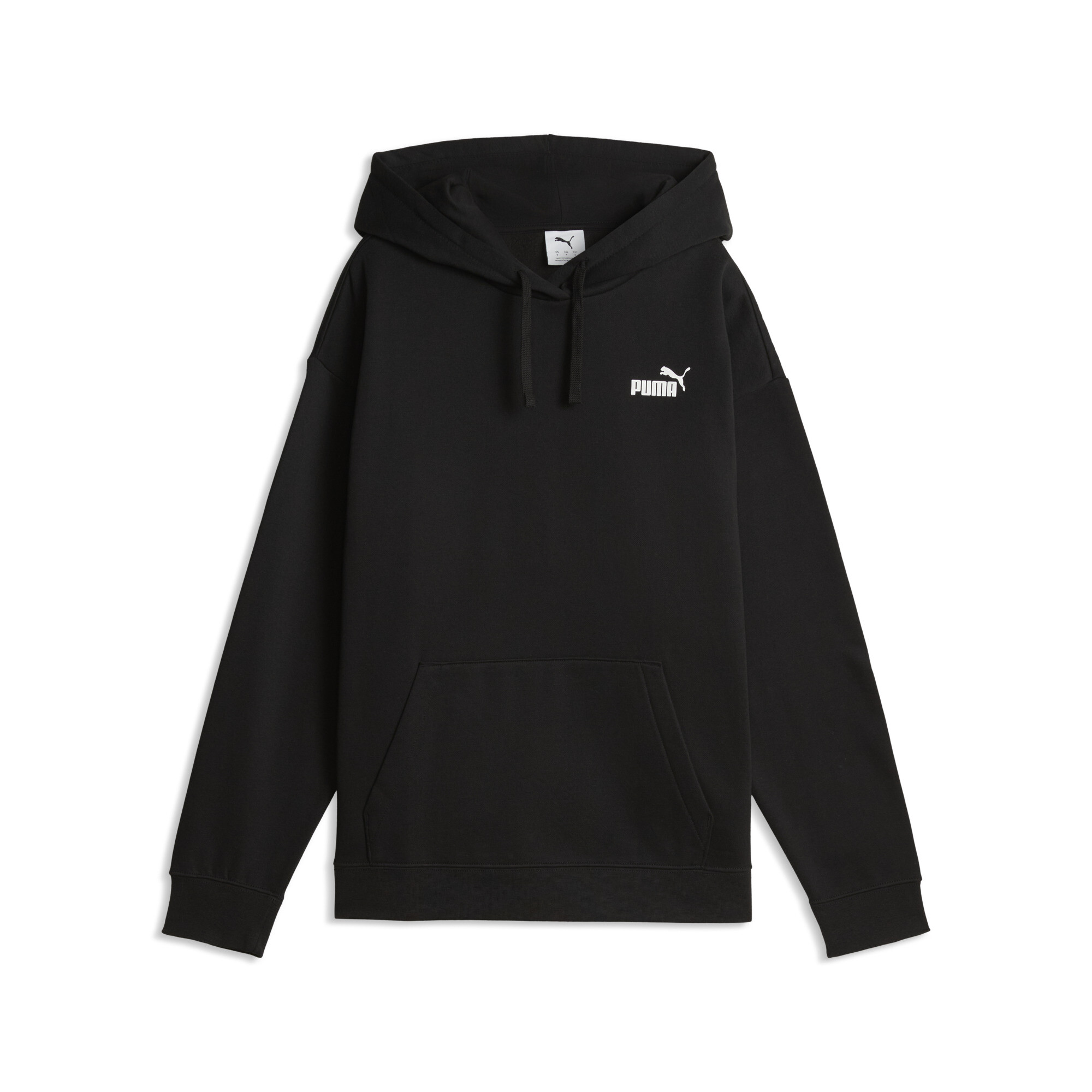 PUMA Damska bluza z kapturem Essentials o luźnym kroju, Odzież, Czarny, M