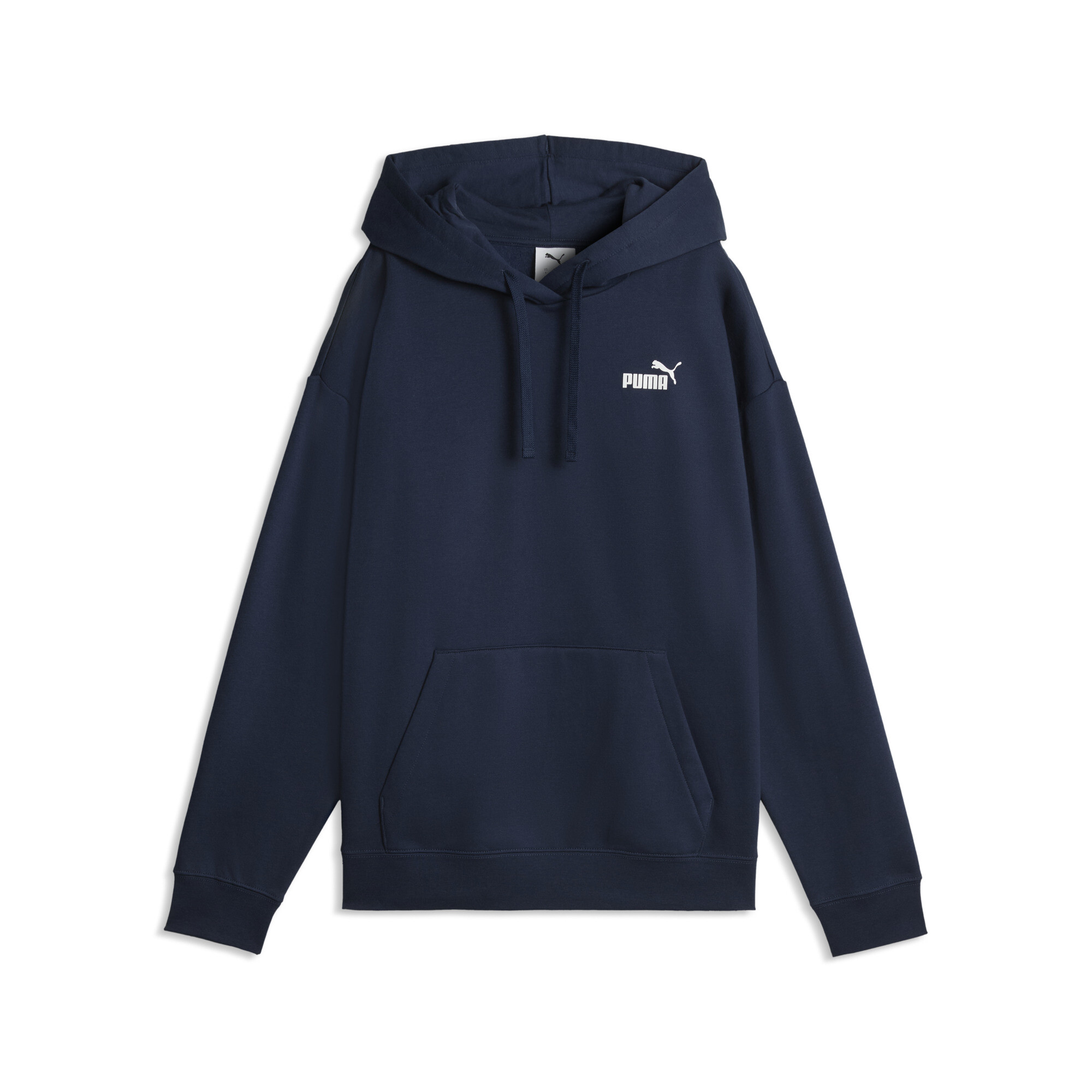 PUMA Damska bluza z kapturem Essentials o luźnym kroju, Odzież, Niebieski, M