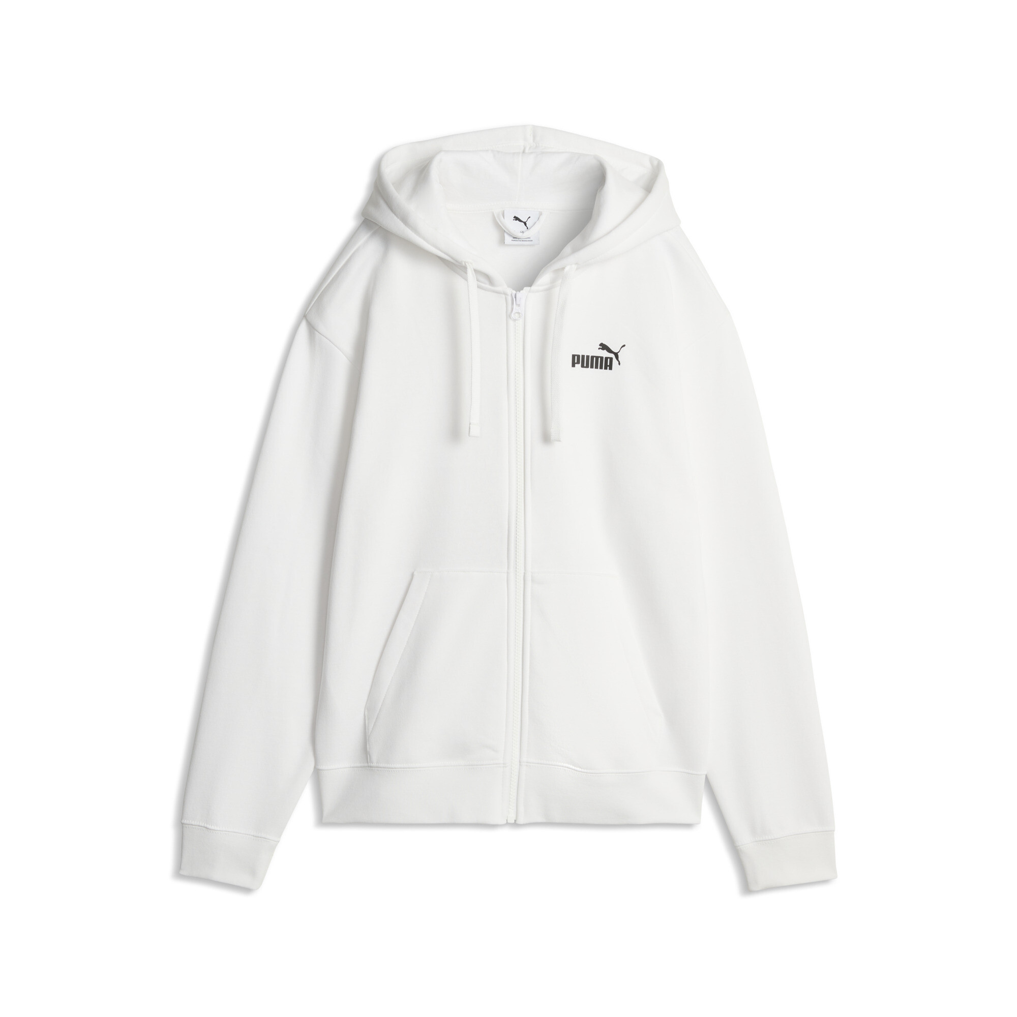 PUMA Essentials Women's Fleece Zip-Up Hoodie in White, Size S
