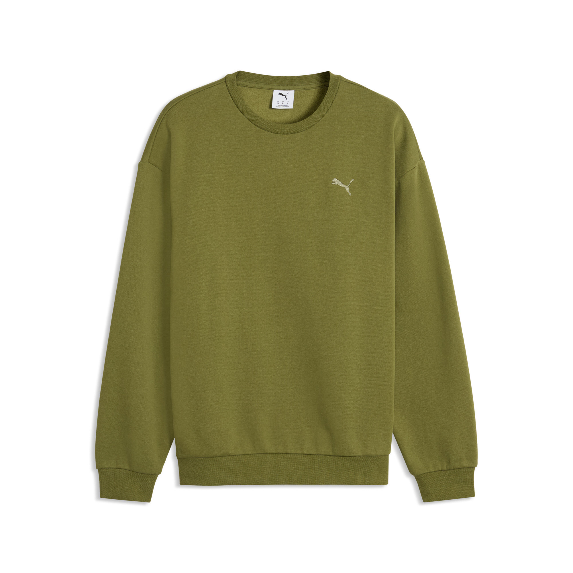 PUMA Essentials Elevated Relaxed Crew Sweatshirt Herren, Kleidung, Grün, M