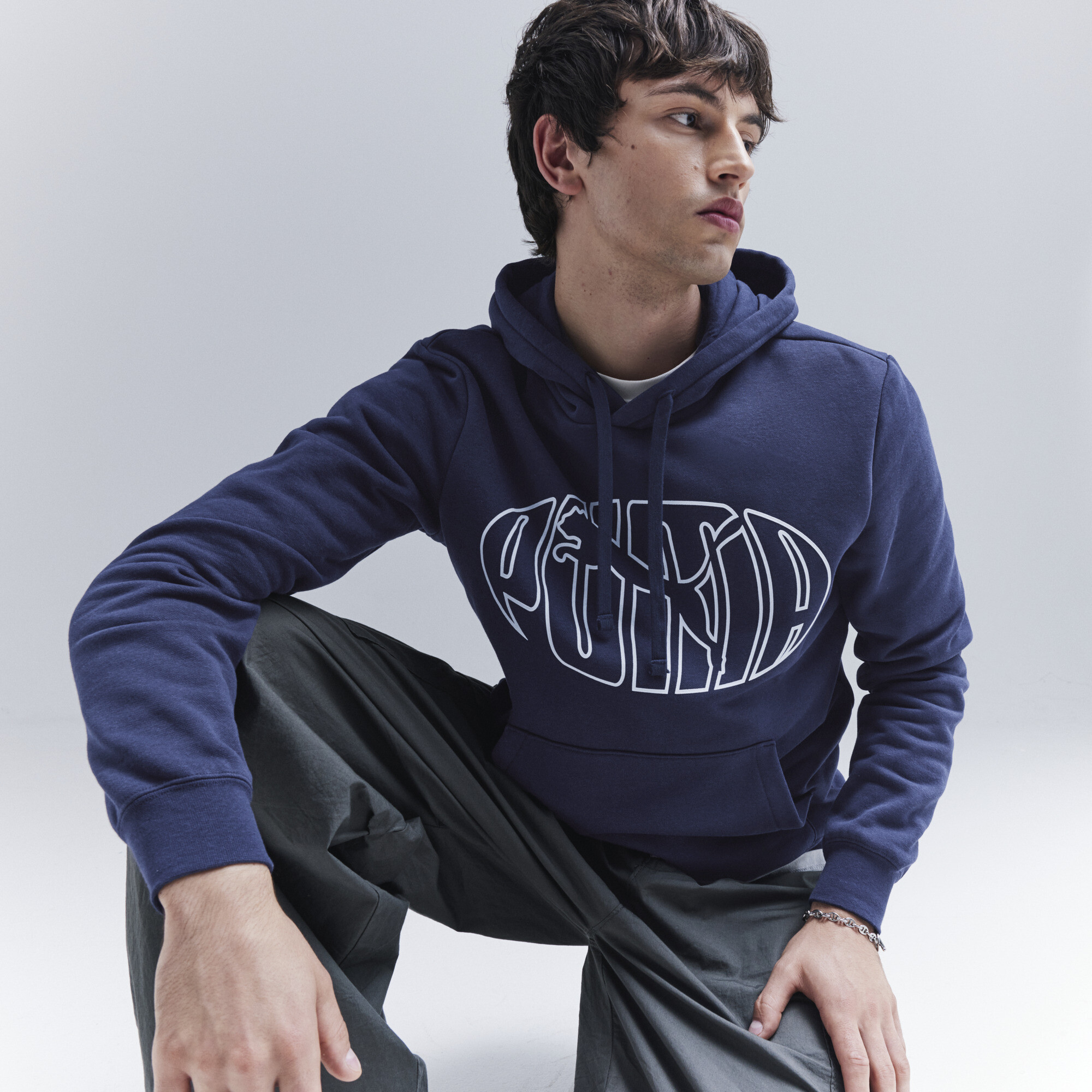 PUMA Elevated Essentials Men's Puff Fleece Hoodie in Blue, Size XXL