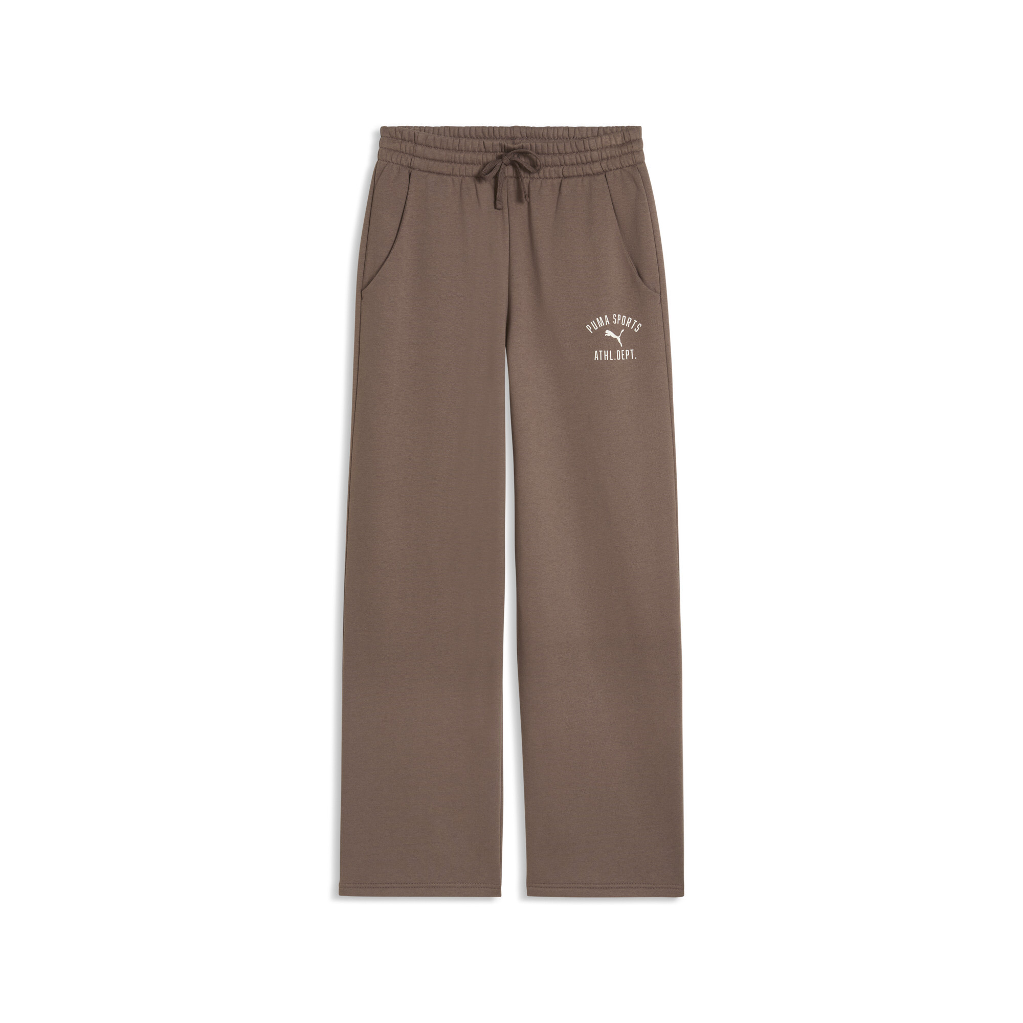 PUMA Pantalon droit en molleton à taille haute Varsity Femme, Vêtements, Rouge, M