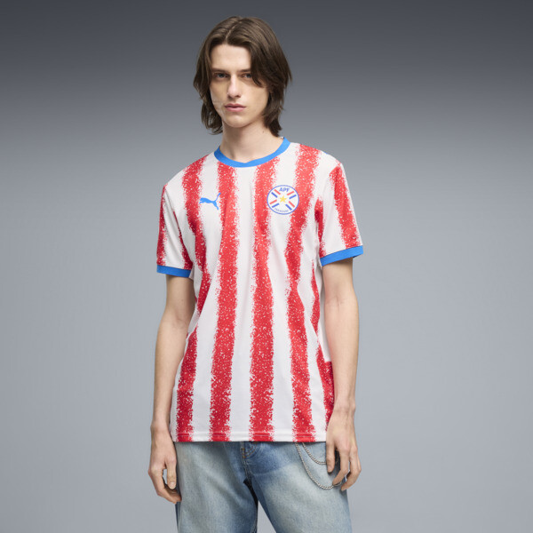 Camiseta PUMA Paraguay Local para Hombre En Blanco/For All Time Rojo