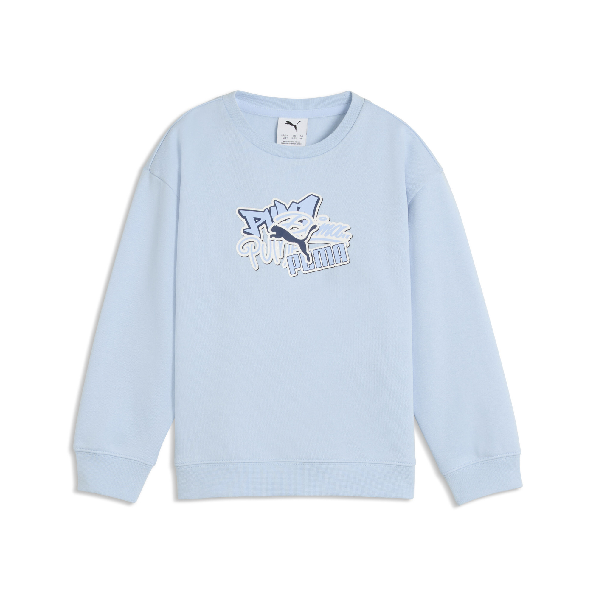 PUMA Dziecięca bluza dresowa Essentials Graphics Scribble GFX o luźnym kroju, Akcesoria, Niebieski, 7-8Y