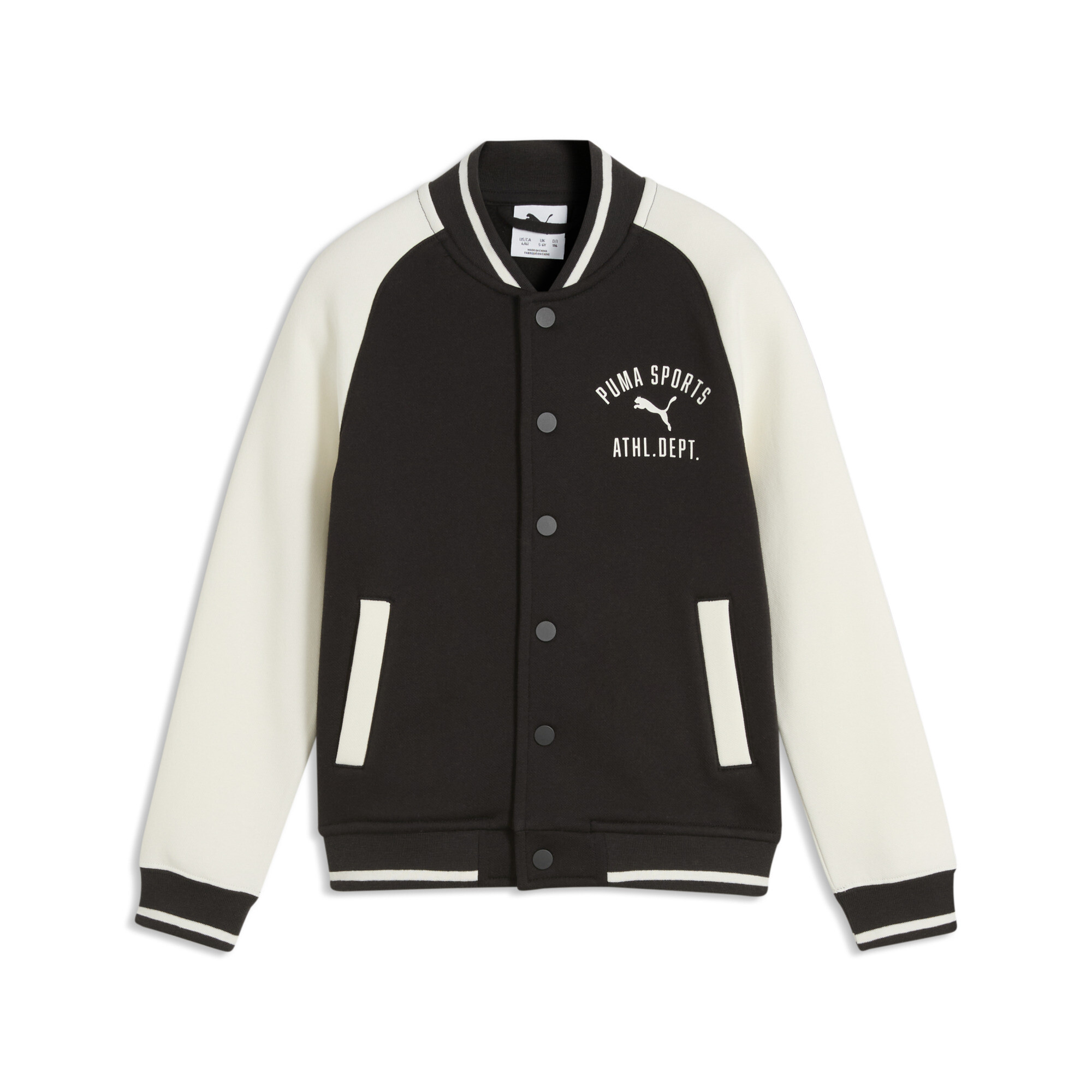 PUMA Varsity Bomberjacke Kinder, Accessoires, Schwarz, 5-6Y