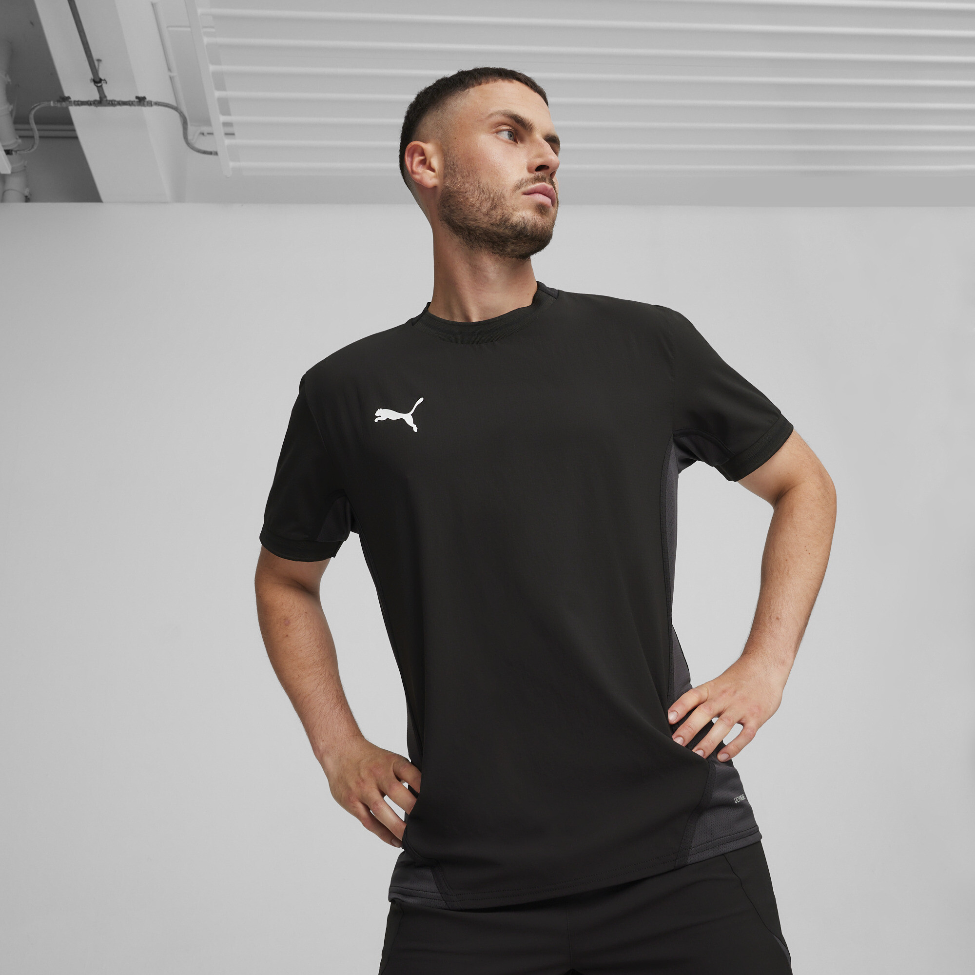 PUMA teamFINAL Men's Soccer Jersey in Black, Size M