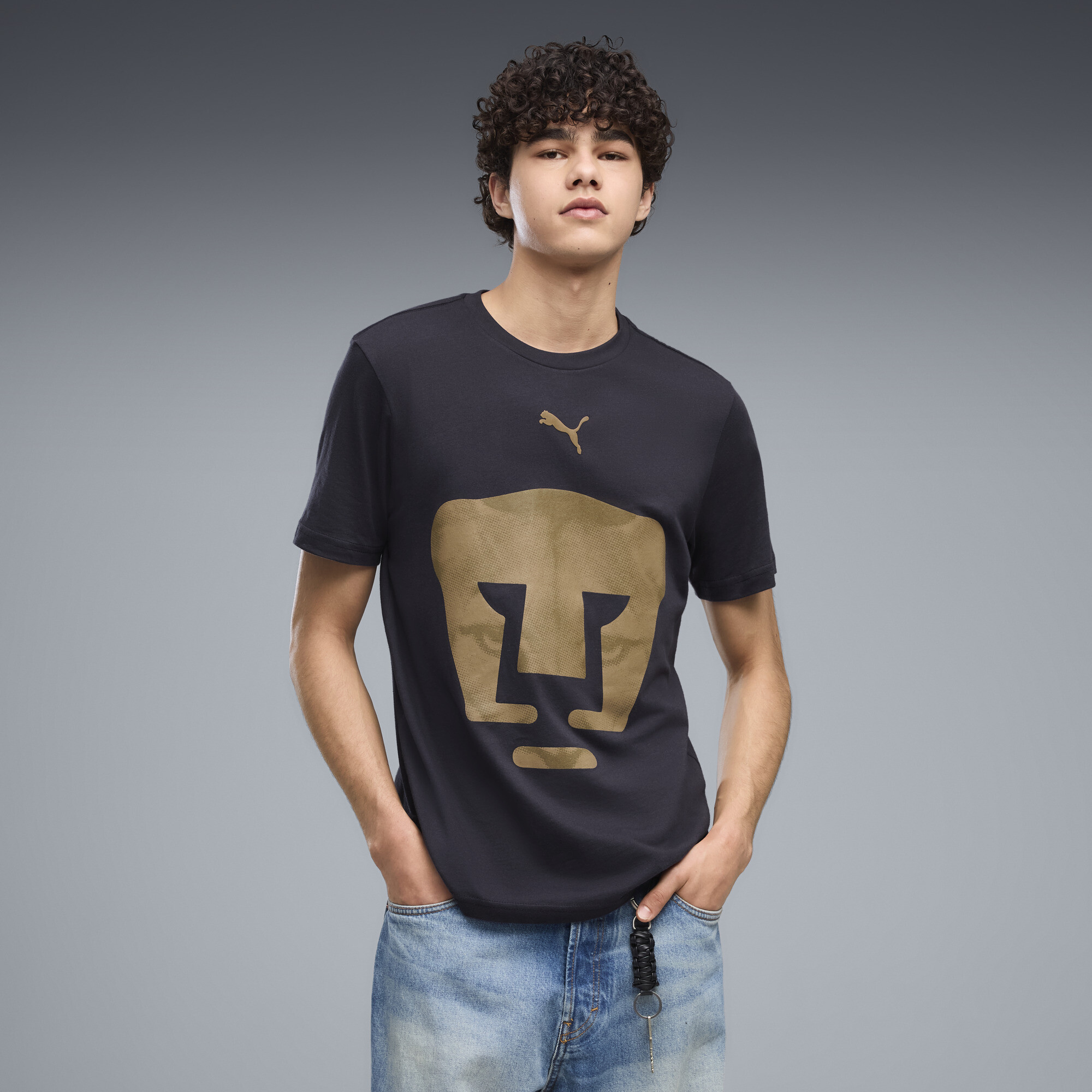 PUMAS Men's Graphic T-Shirt in Blue, Size M