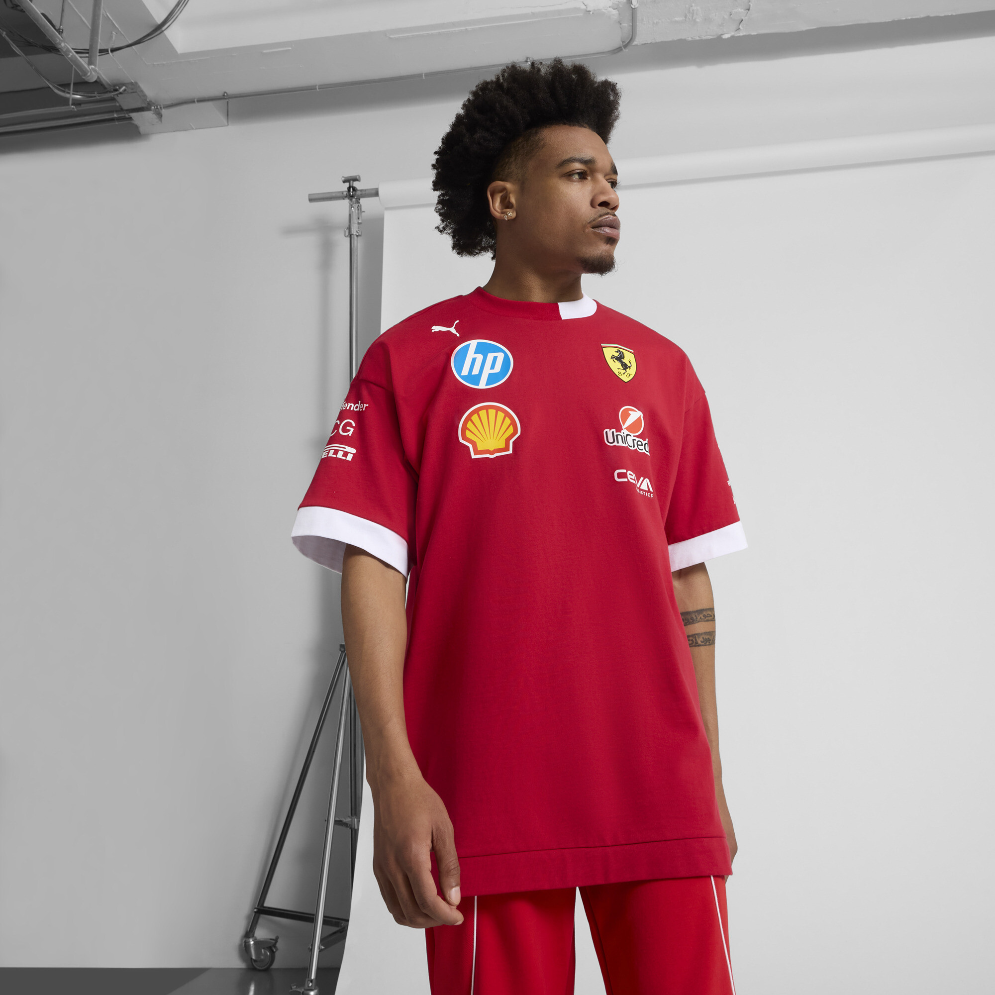 Puma Scuderia Ferrari 2025 Men's Drivers T-shirt In Red