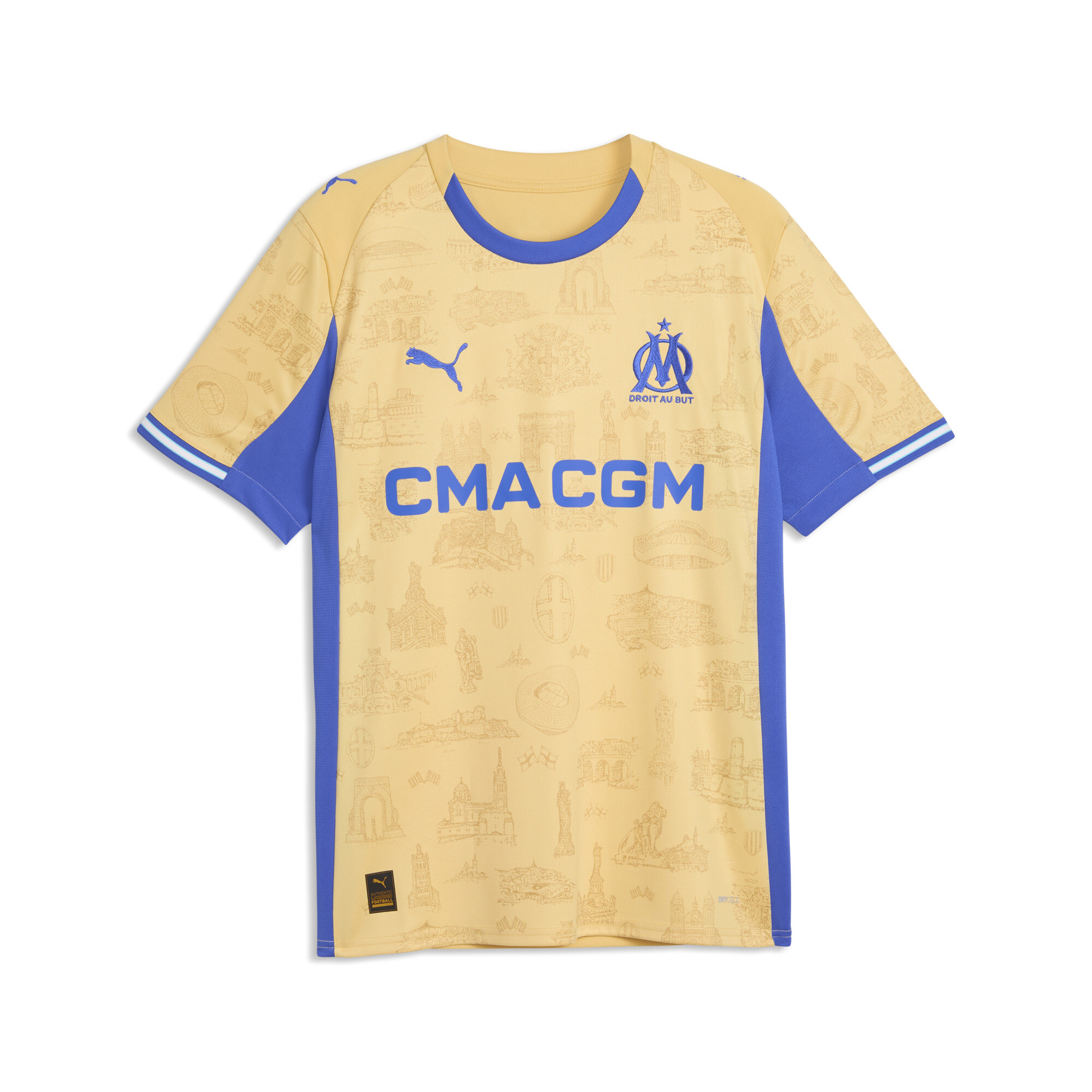 PUMA Olympique de Marseille Special Edition voetbalshirt voor Heren, Blauw/Goud, Maat L