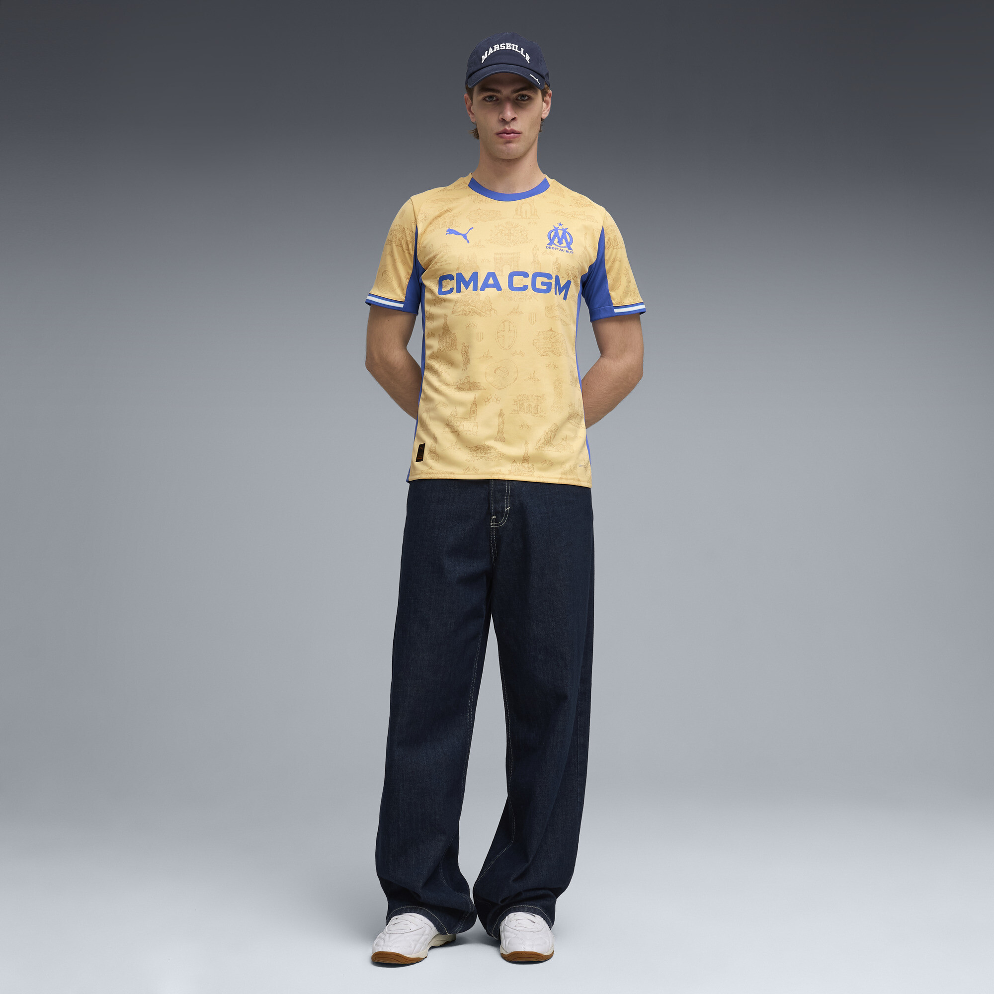 PUMA Olympique de Marseille Special Edition voetbalshirt voor Heren, Blauw/Goud, Maat 3XL thumbnail 4