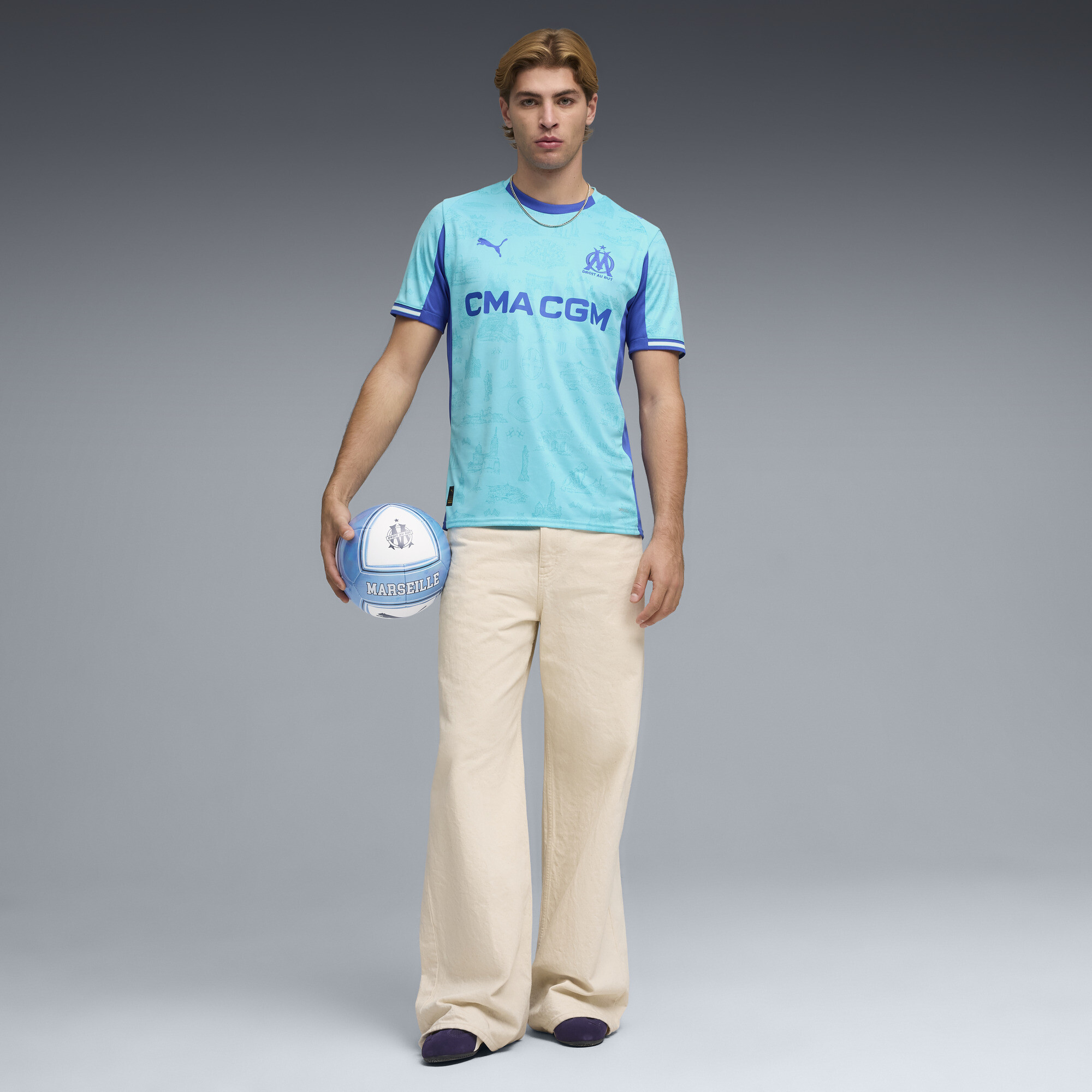 PUMA Olympique de Marseille Special Edition voetbalshirt voor Heren, Blauw, Maat XXL thumbnail 4