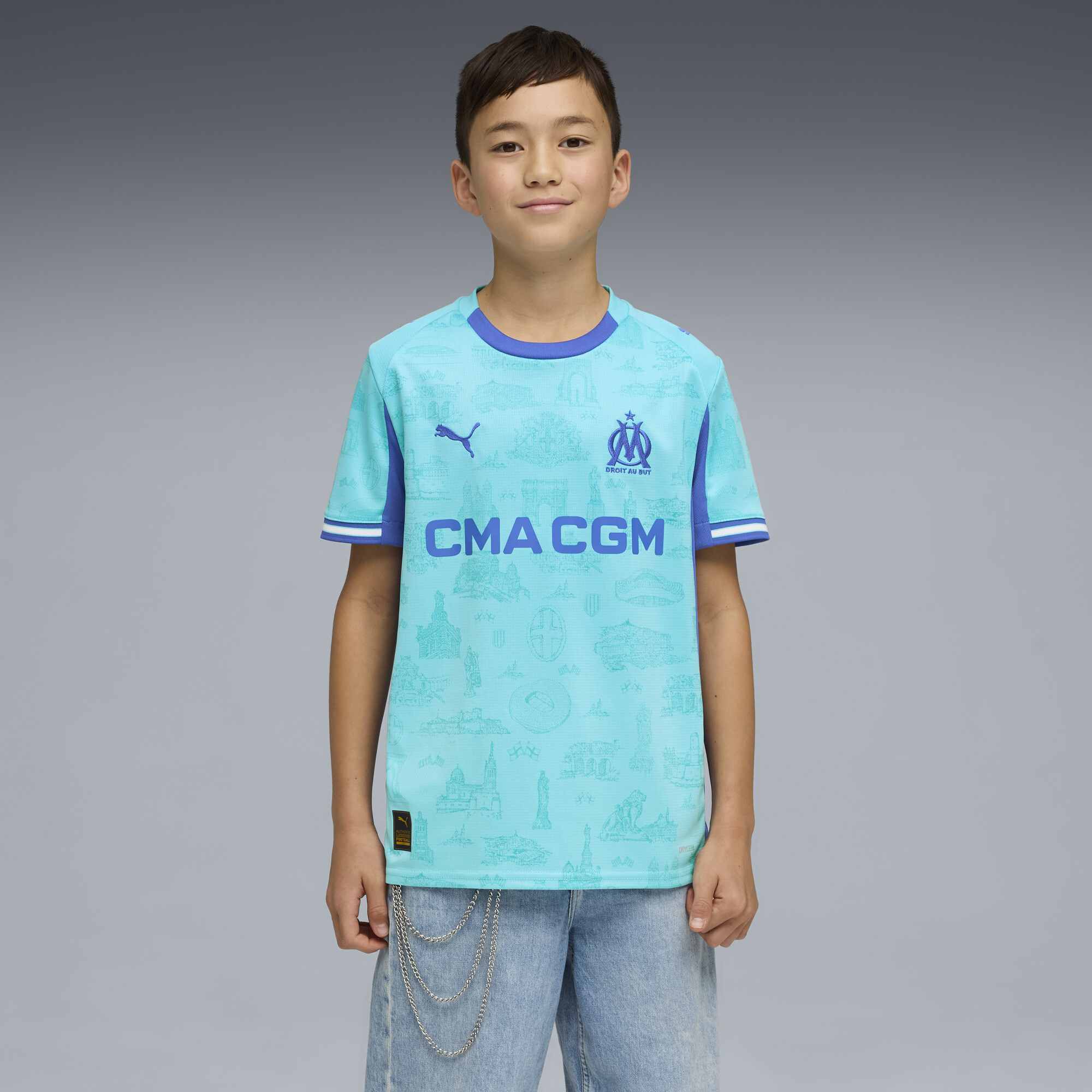 PUMA Olympique de Marseille Special Edition voetbalshirt, Blauw, Maat 5-6Y thumbnail 5