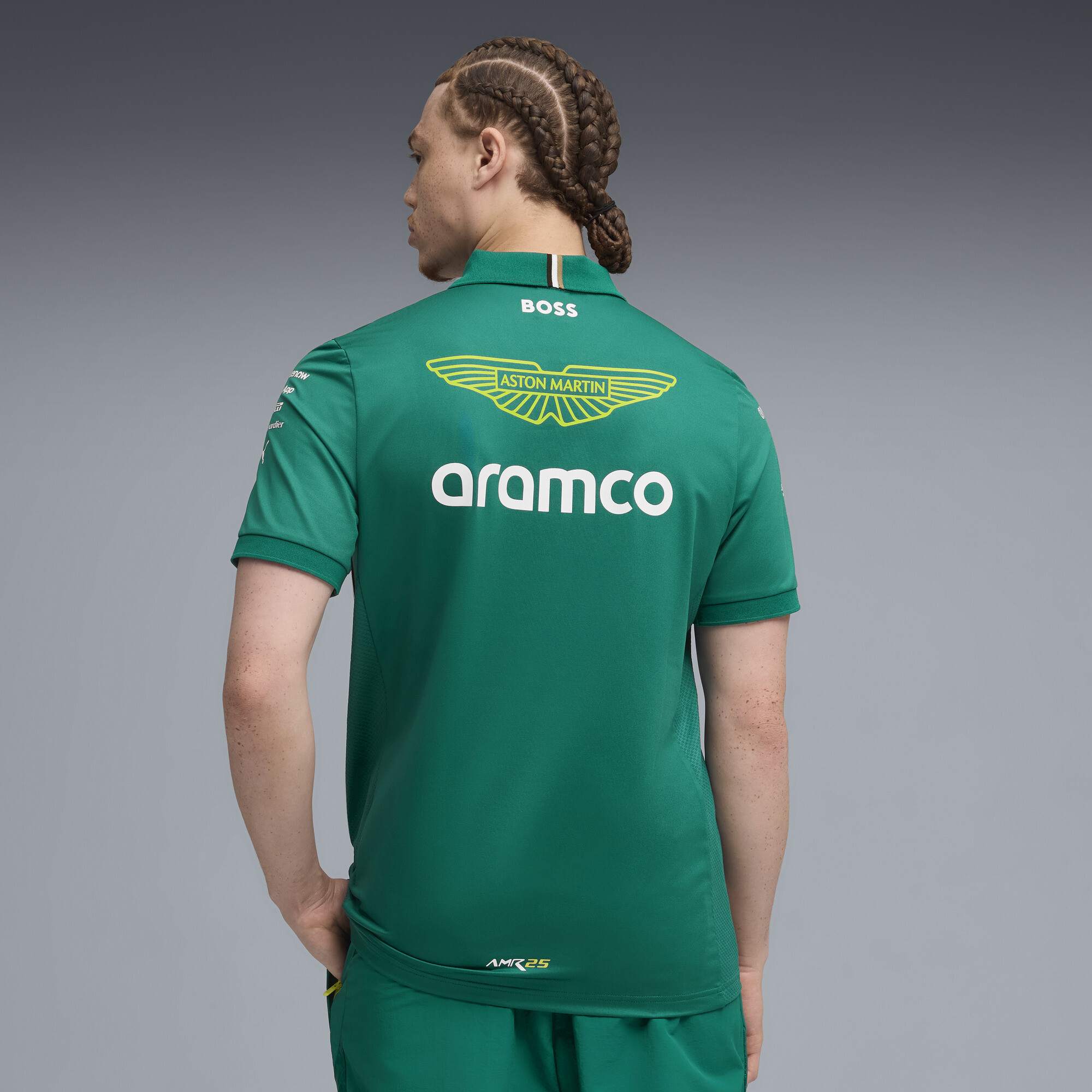 PUMA x ASTON MARTIN ARAMCO F1Â® TEAM Replica polo voor Heren, Groen, Maat M thumbnail 3