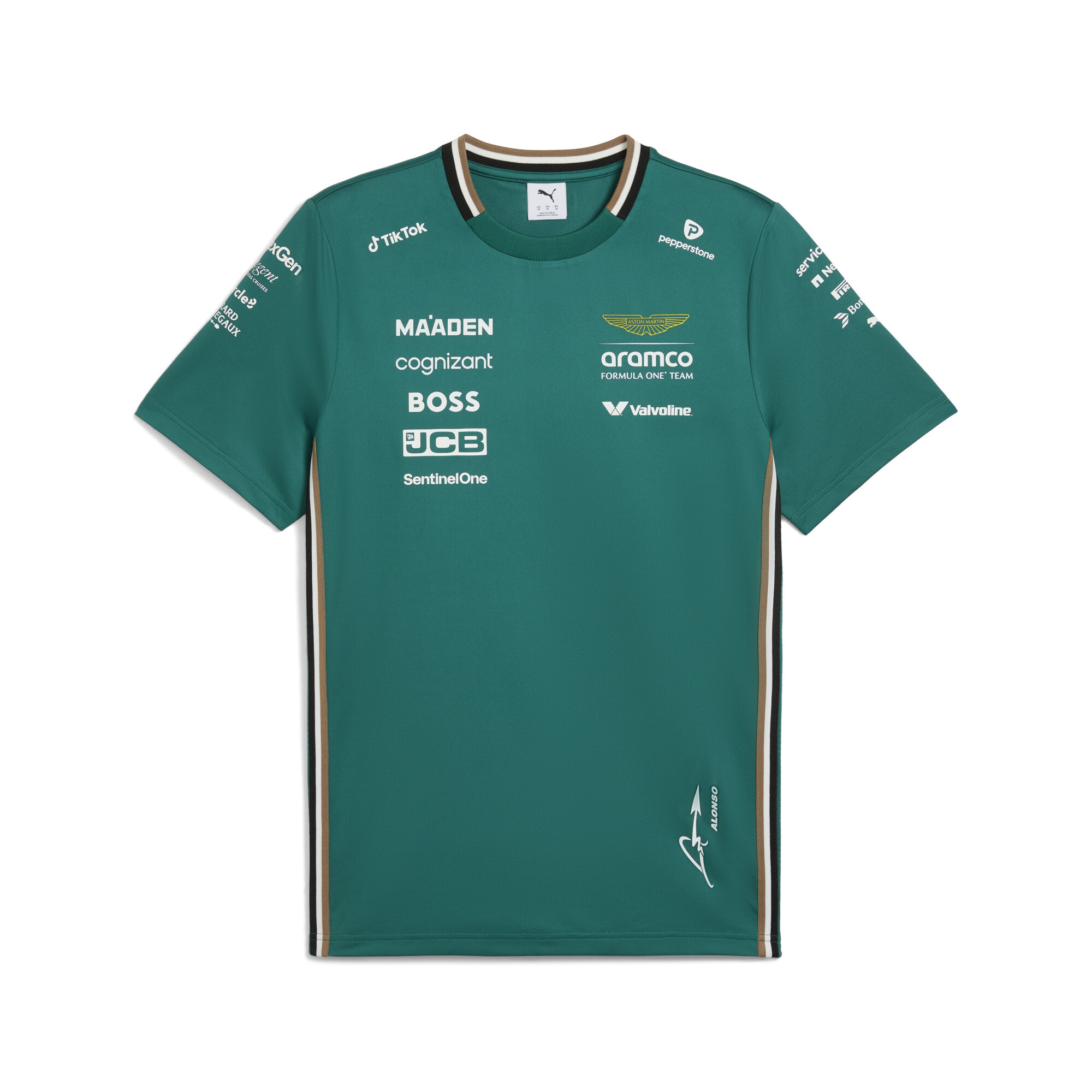 メンズ PUMA x アストン マーティン アラムコ F1 チーム レプリカ アロンソ 半袖 Tシャツ
