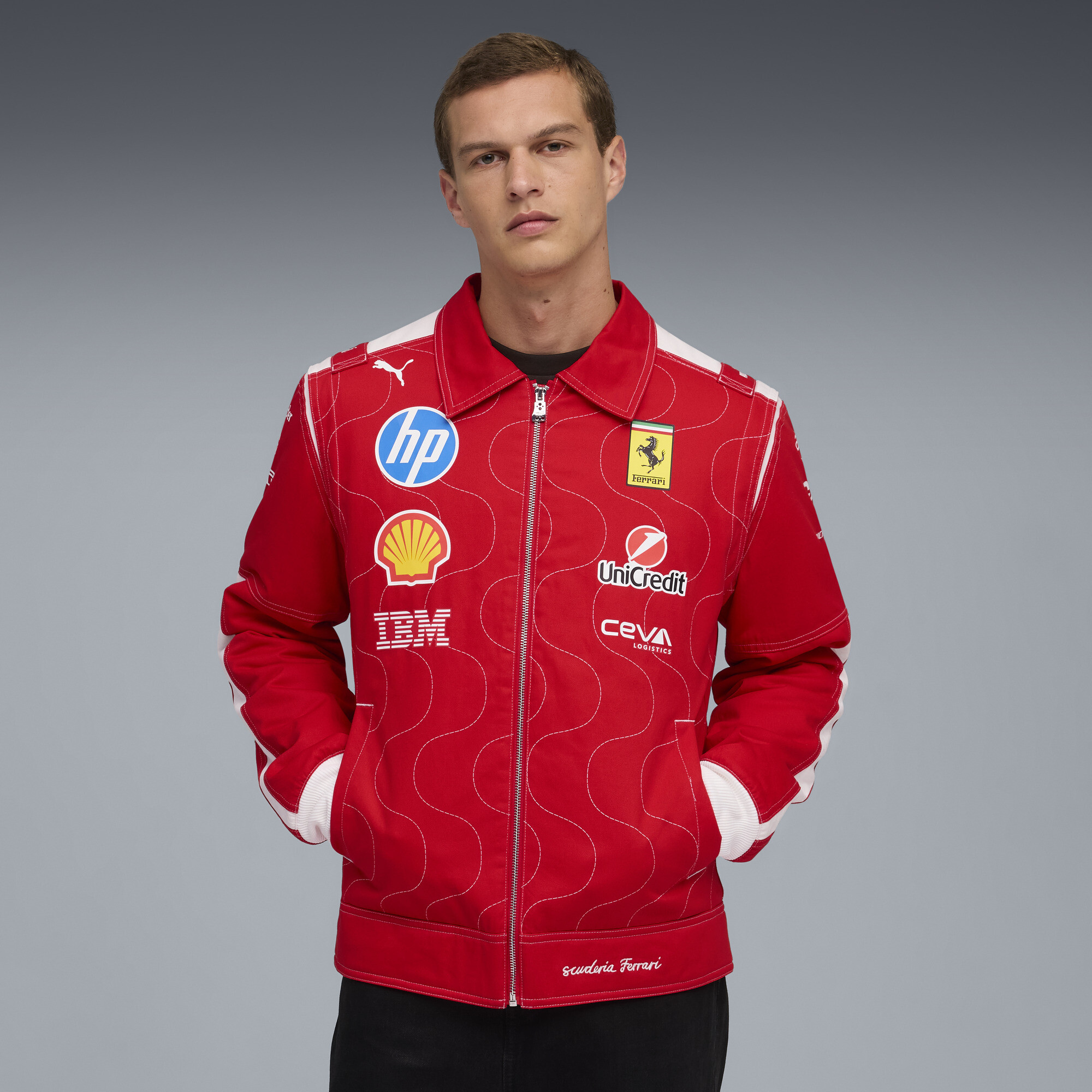 Puma Scuderia Ferrari Hp Team Monza Racing Jacket Men In Red