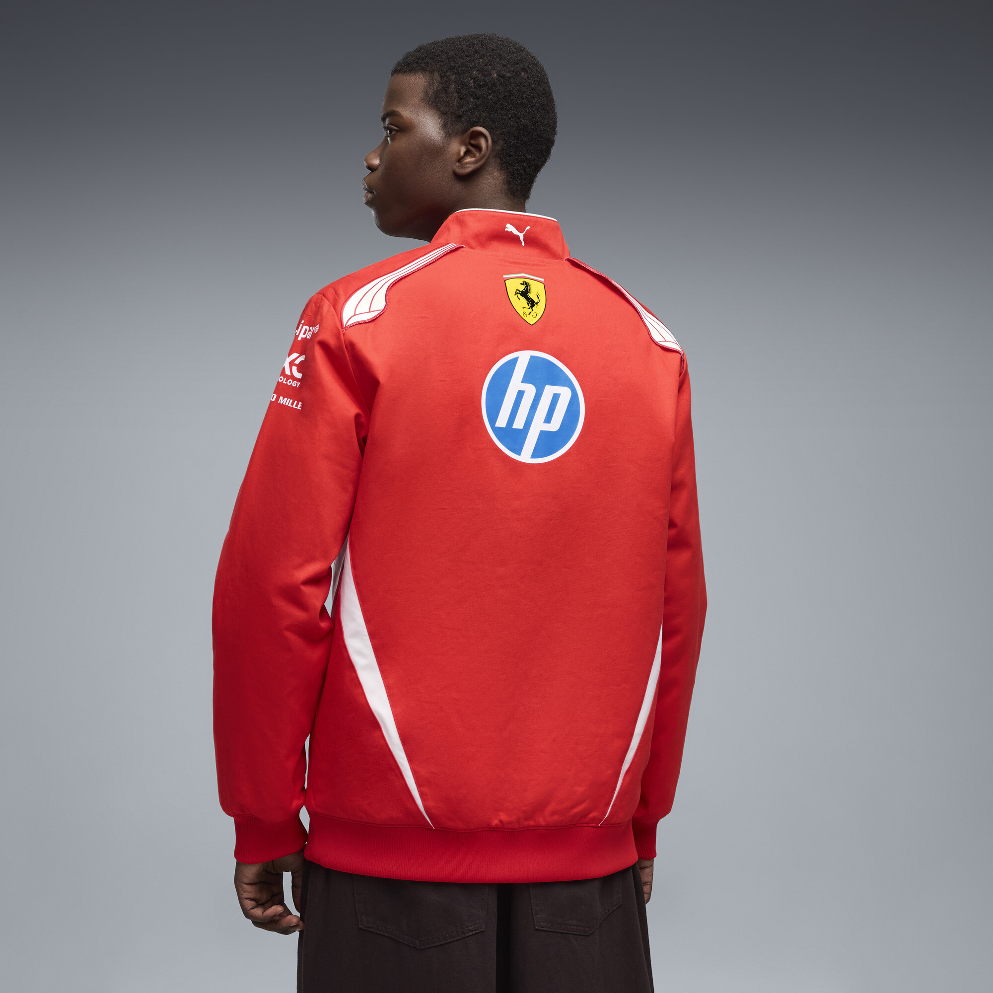 PUMA Scuderia Ferrari HP Replica Drivers Authentic bomberjack voor Heren, Rood, Maat L thumbnail 3