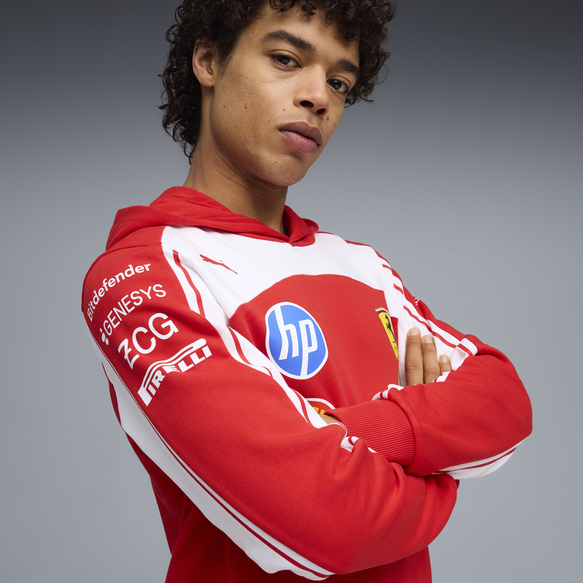 PUMA Scuderia Ferrari HP Replica uniseks hoodie, Rood, Maat 3XL thumbnail 5