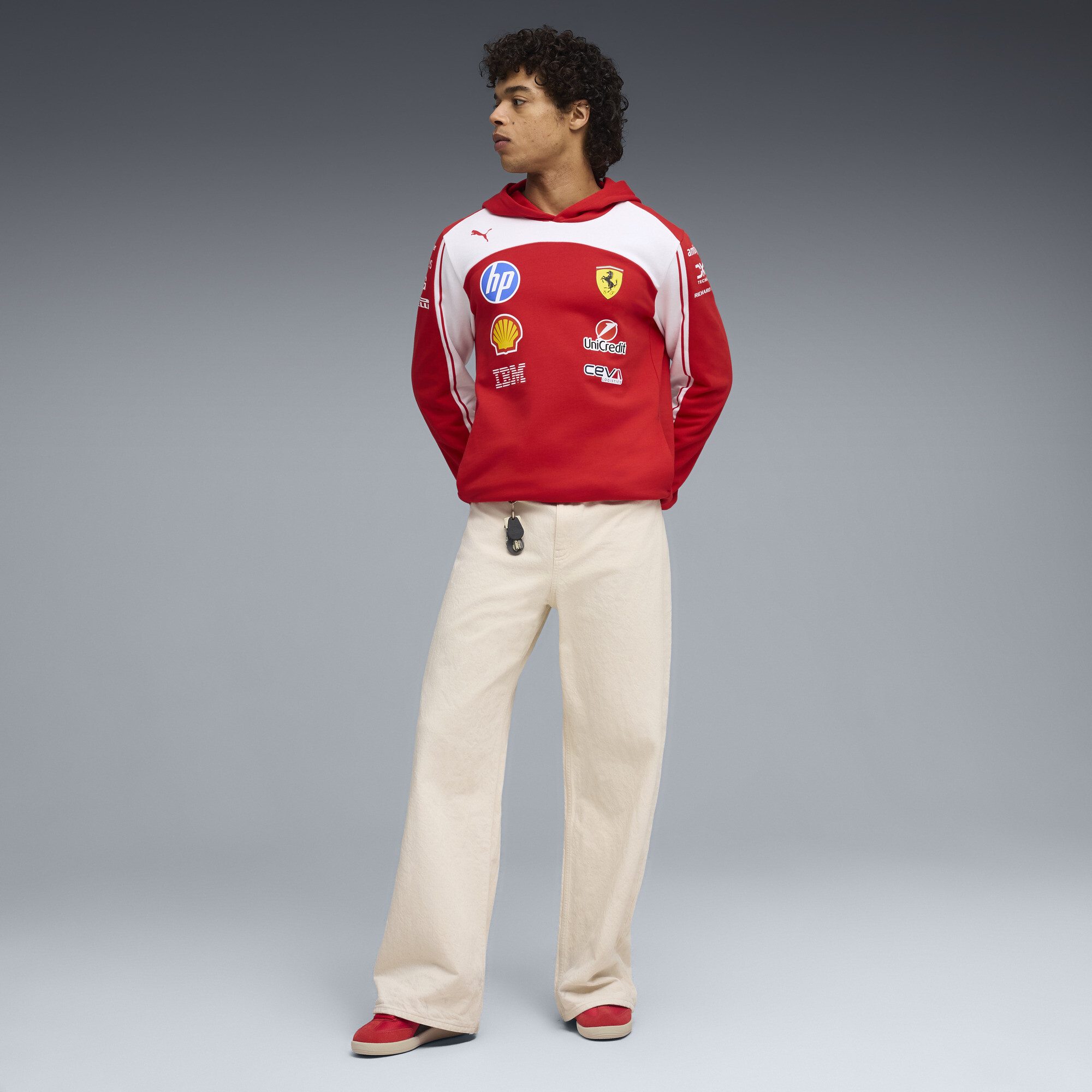 PUMA Scuderia Ferrari HP Replica uniseks hoodie, Rood, Maat 3XL thumbnail 4