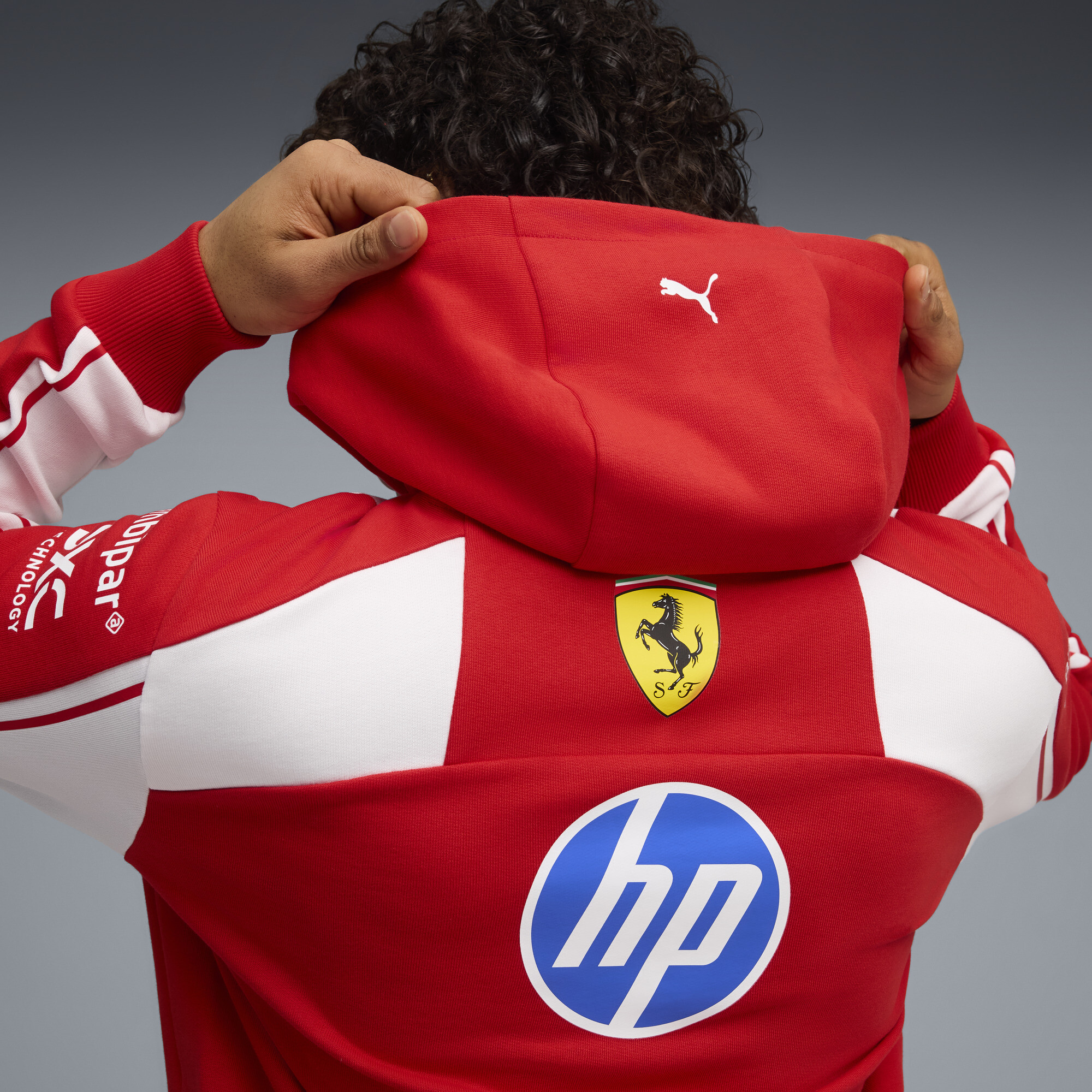 PUMA Scuderia Ferrari HP Replica uniseks hoodie, Rood, Maat 3XL thumbnail 2