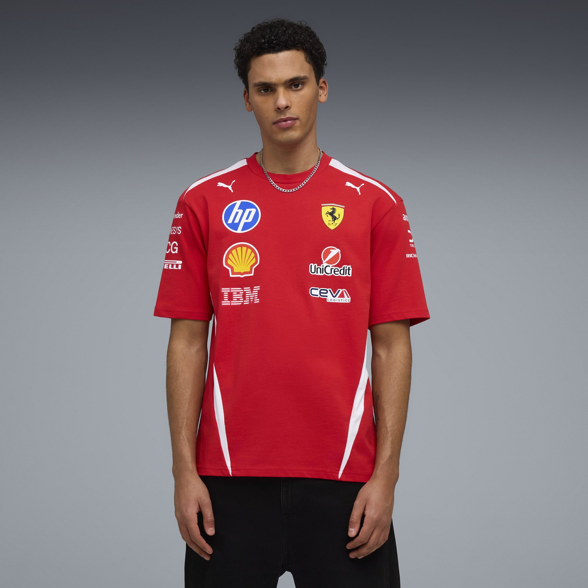 PUMA Scuderia Ferrari HP Replica Drivers uniseks T-shirt, Rood, Maat 3XL thumbnail 4