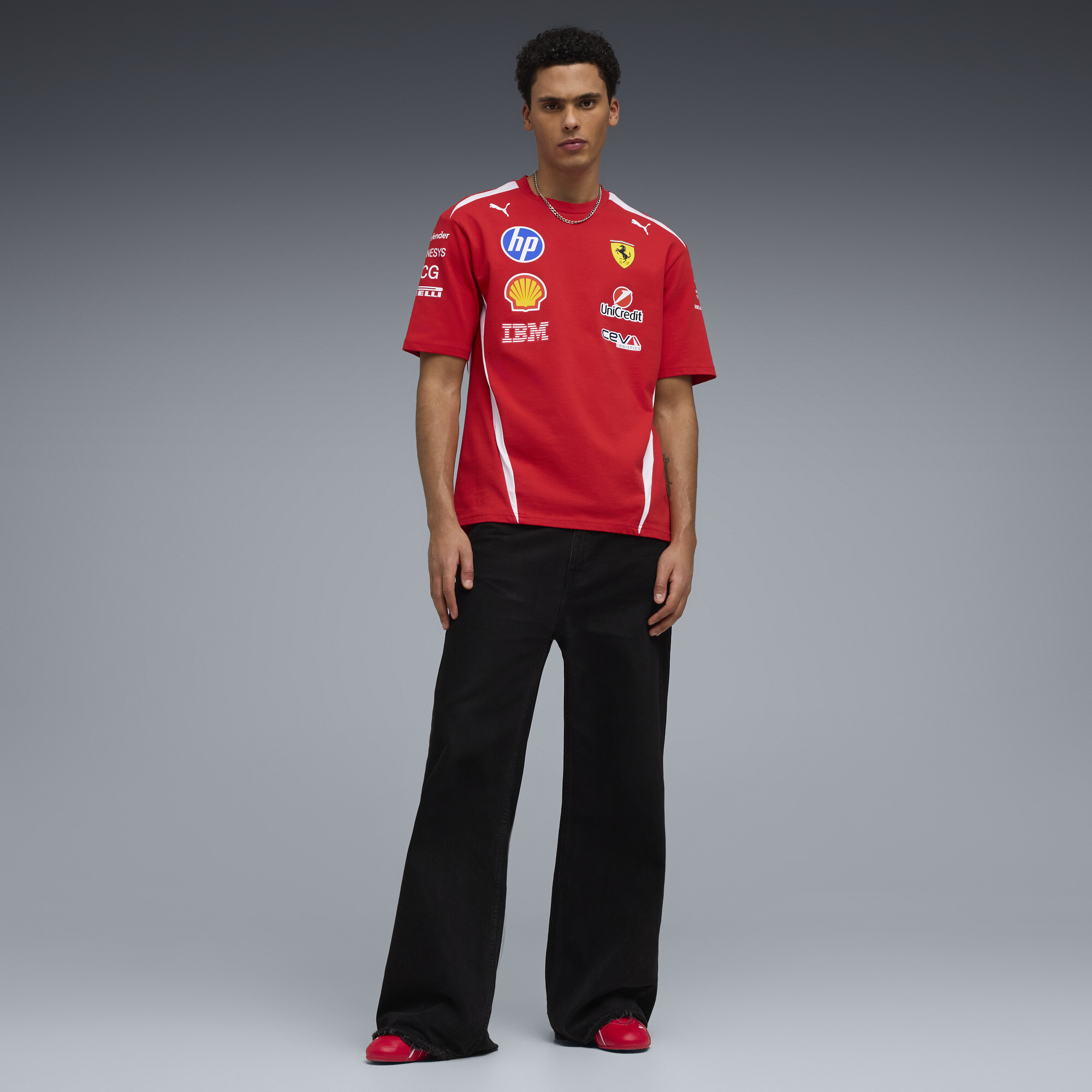 PUMA Scuderia Ferrari HP Replica Drivers uniseks T-shirt, Rood, Maat 3XL thumbnail 2
