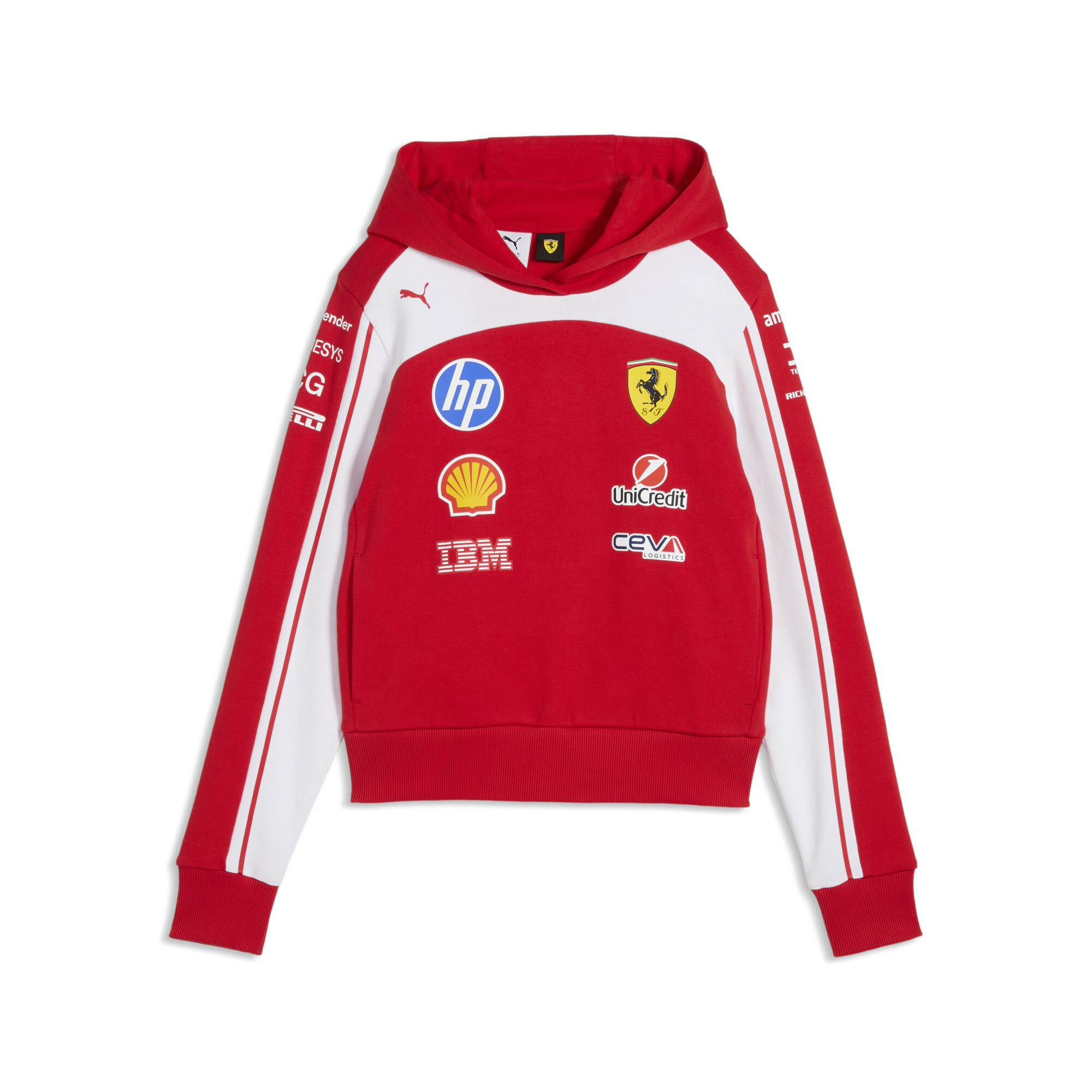 Puma Women's Scuderia Ferrari Hp Replica Cropped Hoodie In Red | Extra Large