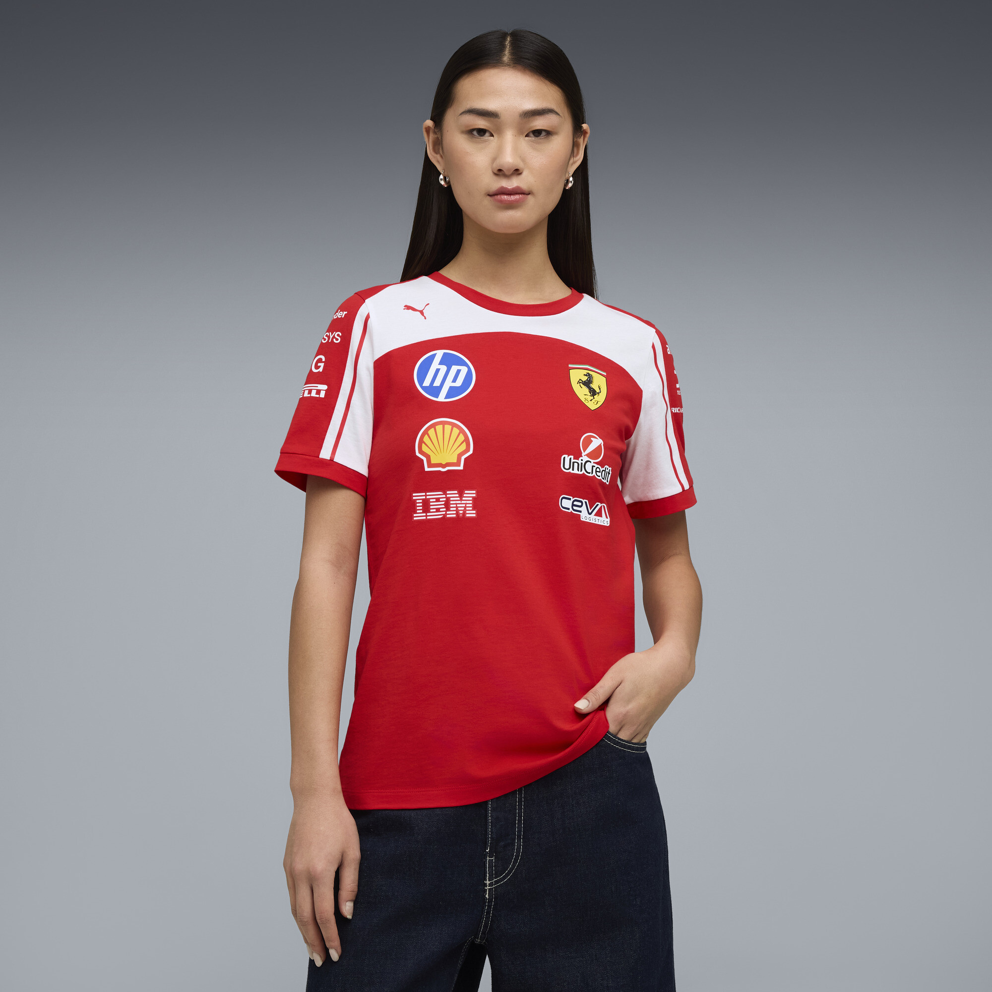 PUMA Scuderia Ferrari Women's Replica T-Shirt in Red, Size L