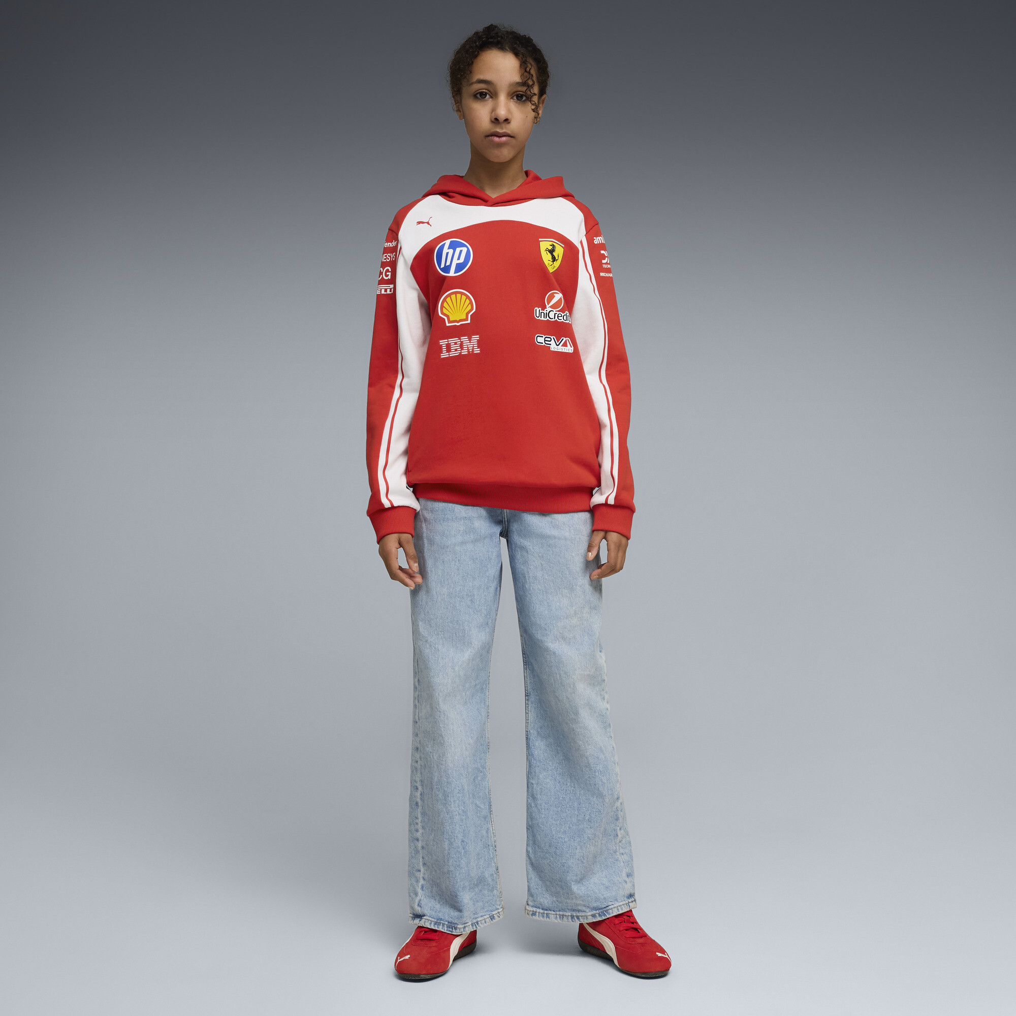 PUMA Scuderia Ferrari HP Replica hoodie, Rood, Maat 3-4Y thumbnail 2